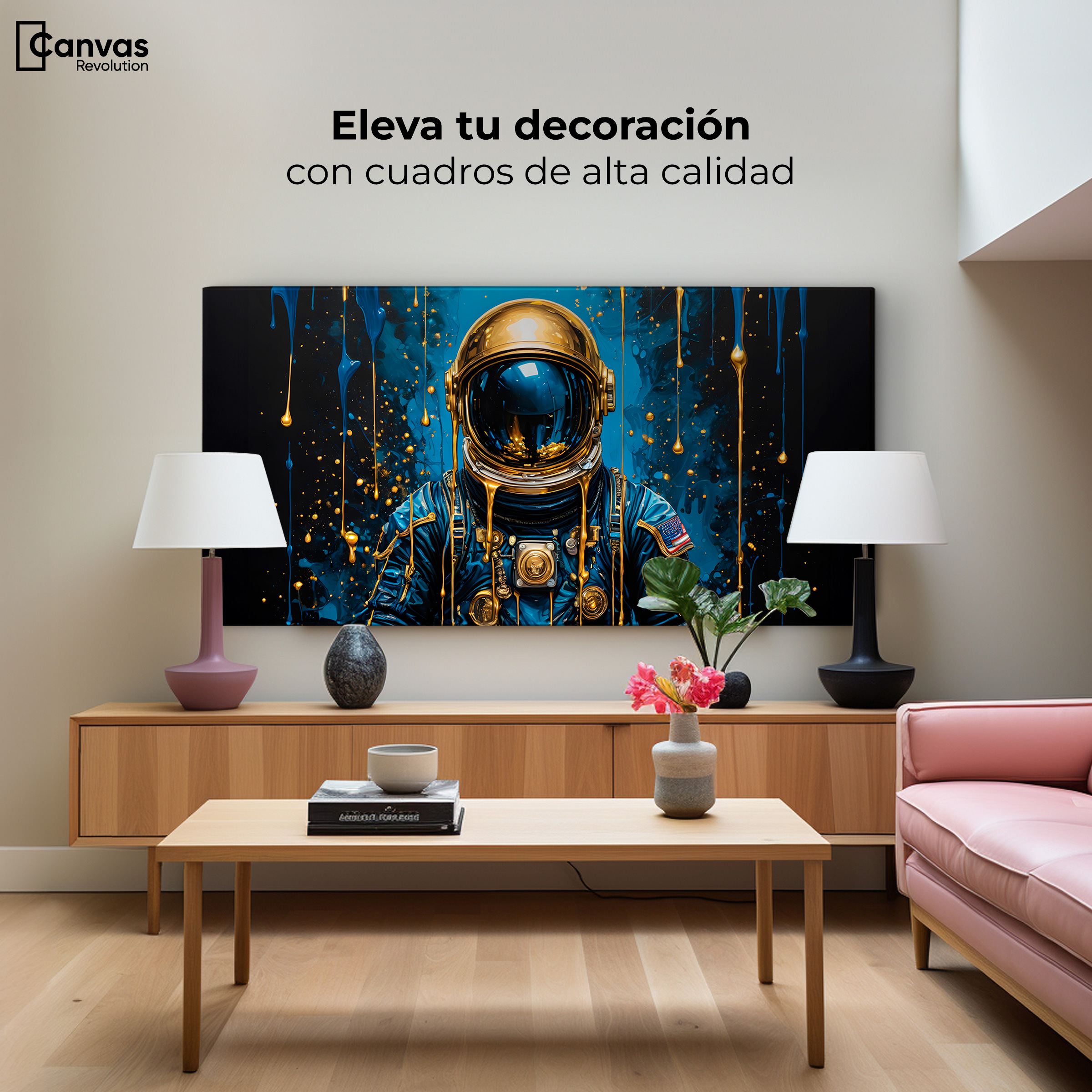 Foto 4 pulgar | Cuadro Decorativo Canvas Revolution Explorador Dorado 120x60 cm