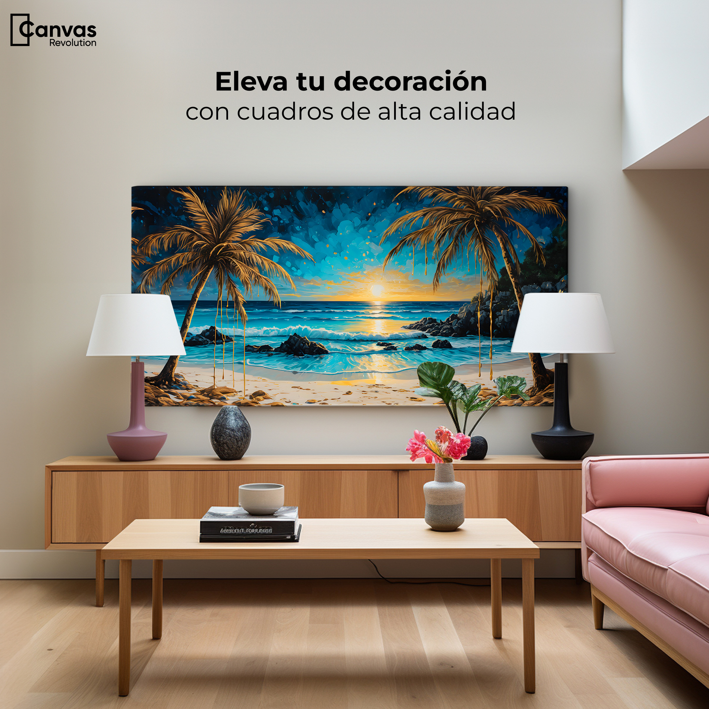 Foto 4 pulgar | Cuadro Decorativo Canvas Crepúsculo Tropical 120x60 cm