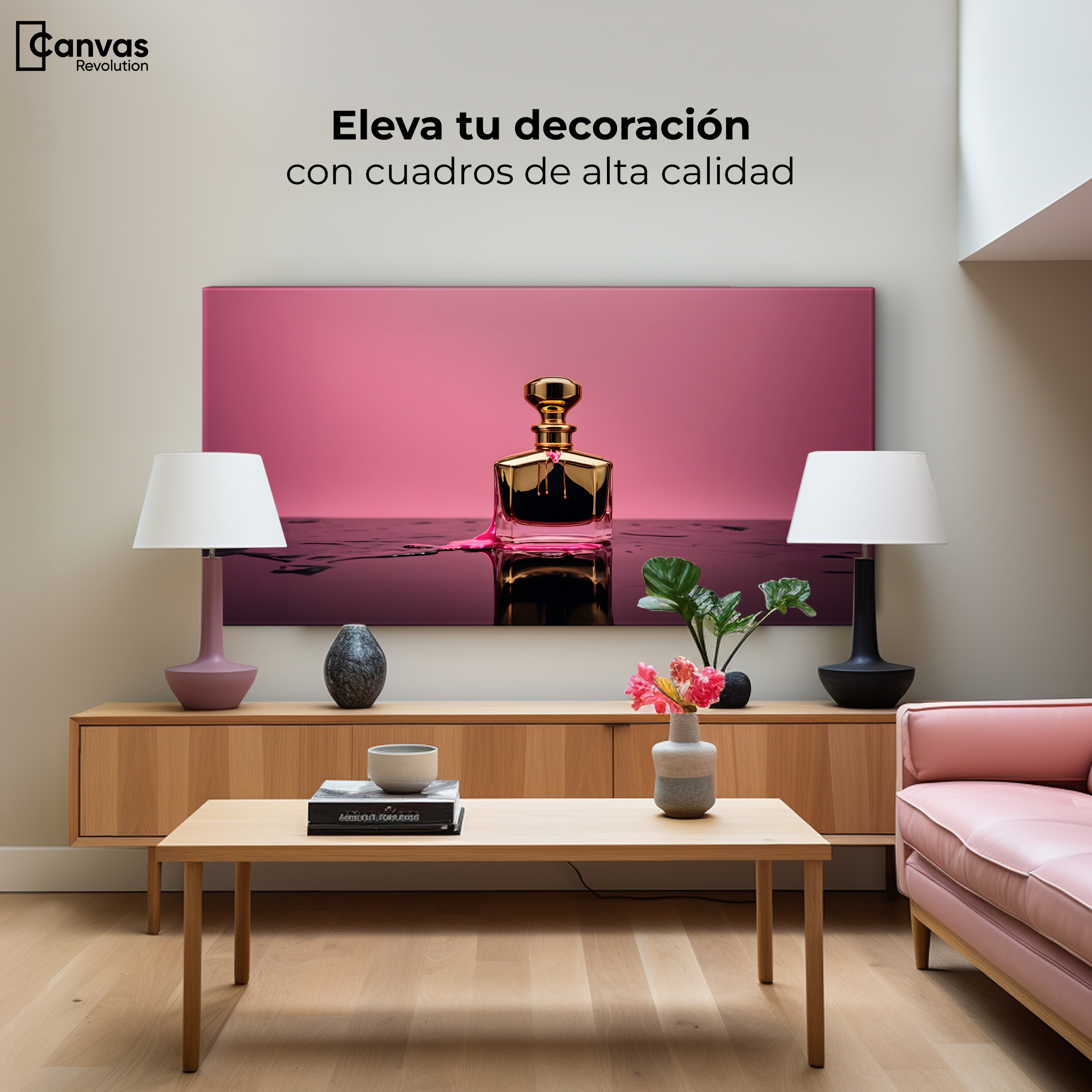 Foto 4 pulgar | Cuadro Decorativo Canvas Revolution Esencias Rosadas 120 x 60 cm