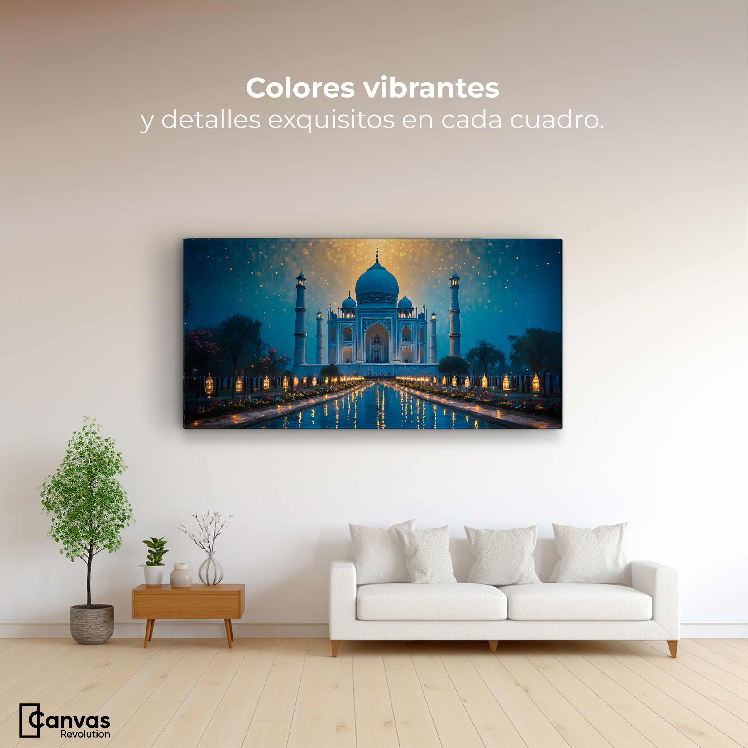 Foto 3 pulgar | Cuadro Decorativo Canvas Estrellas Taj Mahal 120x60