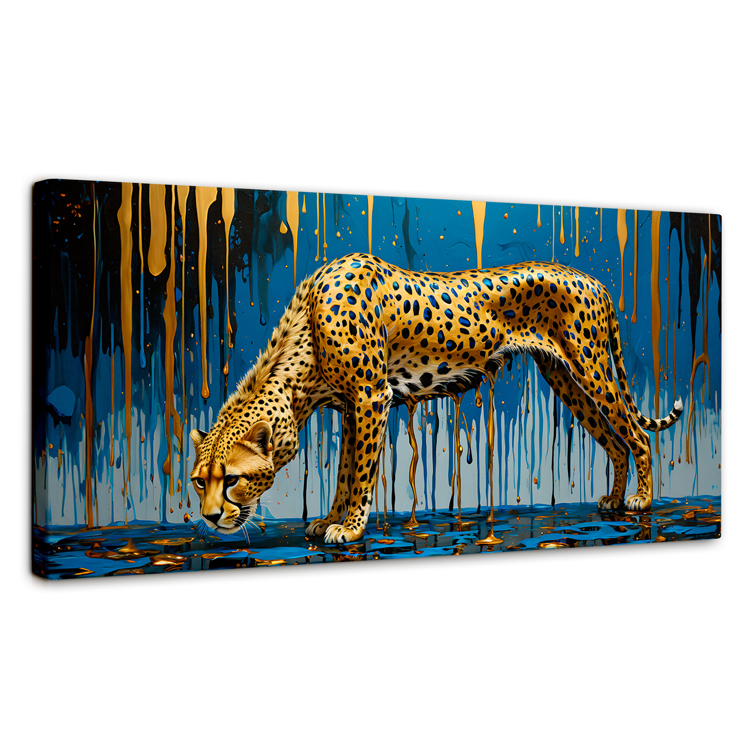 Foto 2 pulgar | Cuadro Decorativo Canvas Leopardo Líquido 120x60