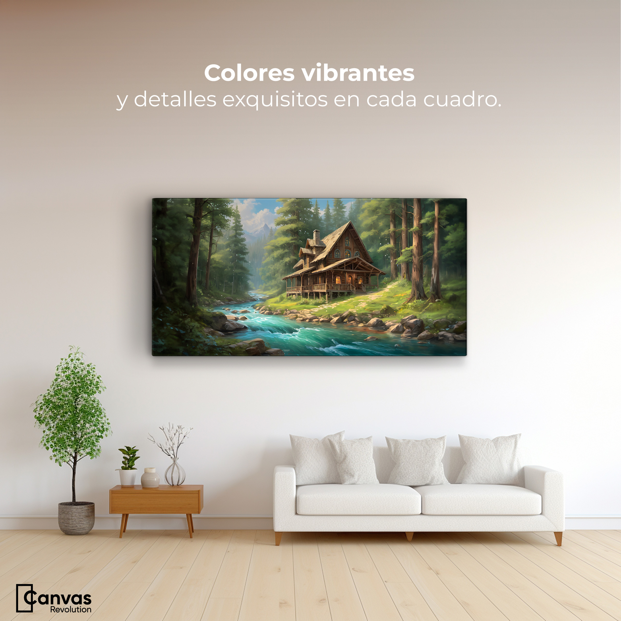 Foto 2 | Cuadro Decorativo Canvas Cabaña Silvestre 120x60