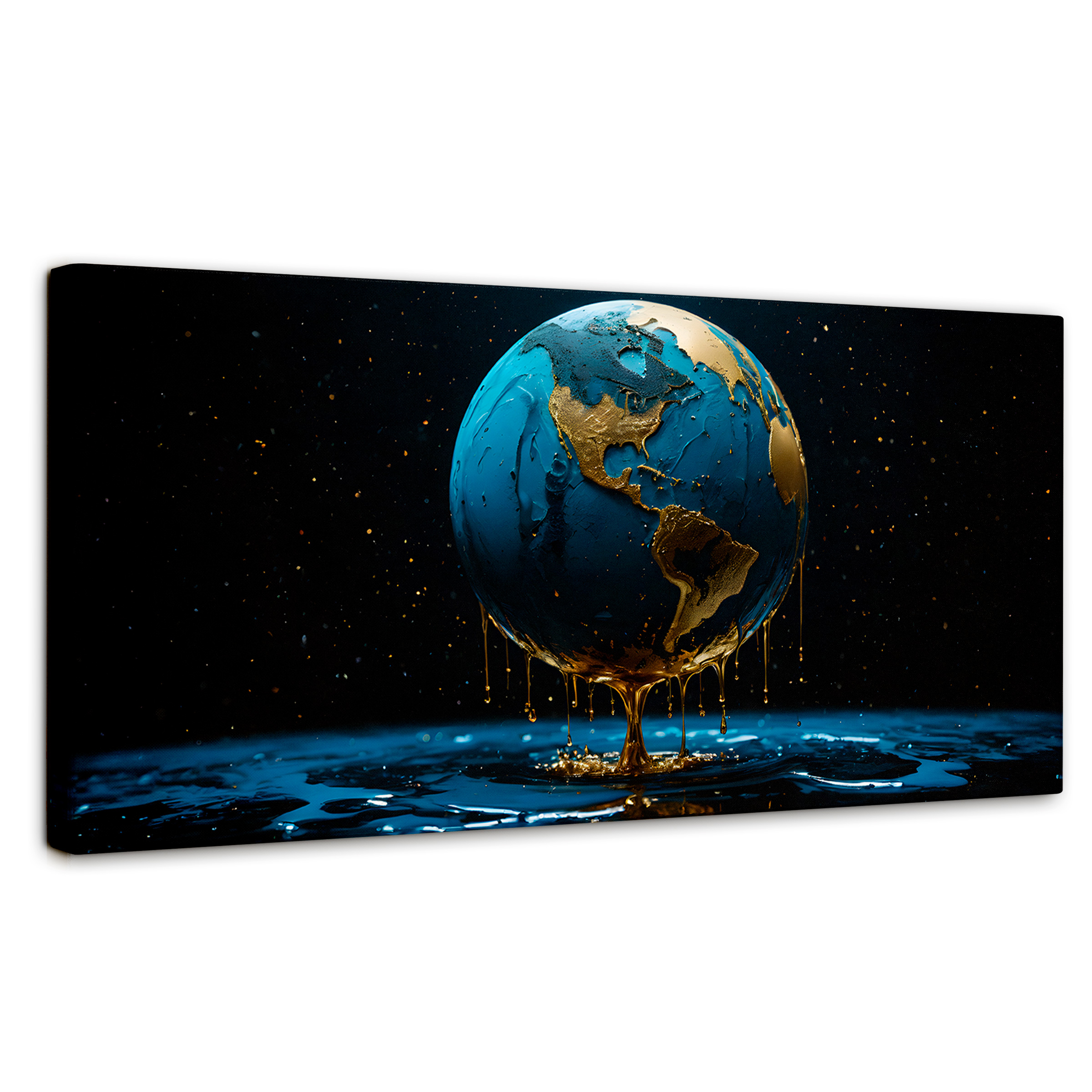 Cuadro Decorativo Canvas Planeta Azul Zafiro 120x60