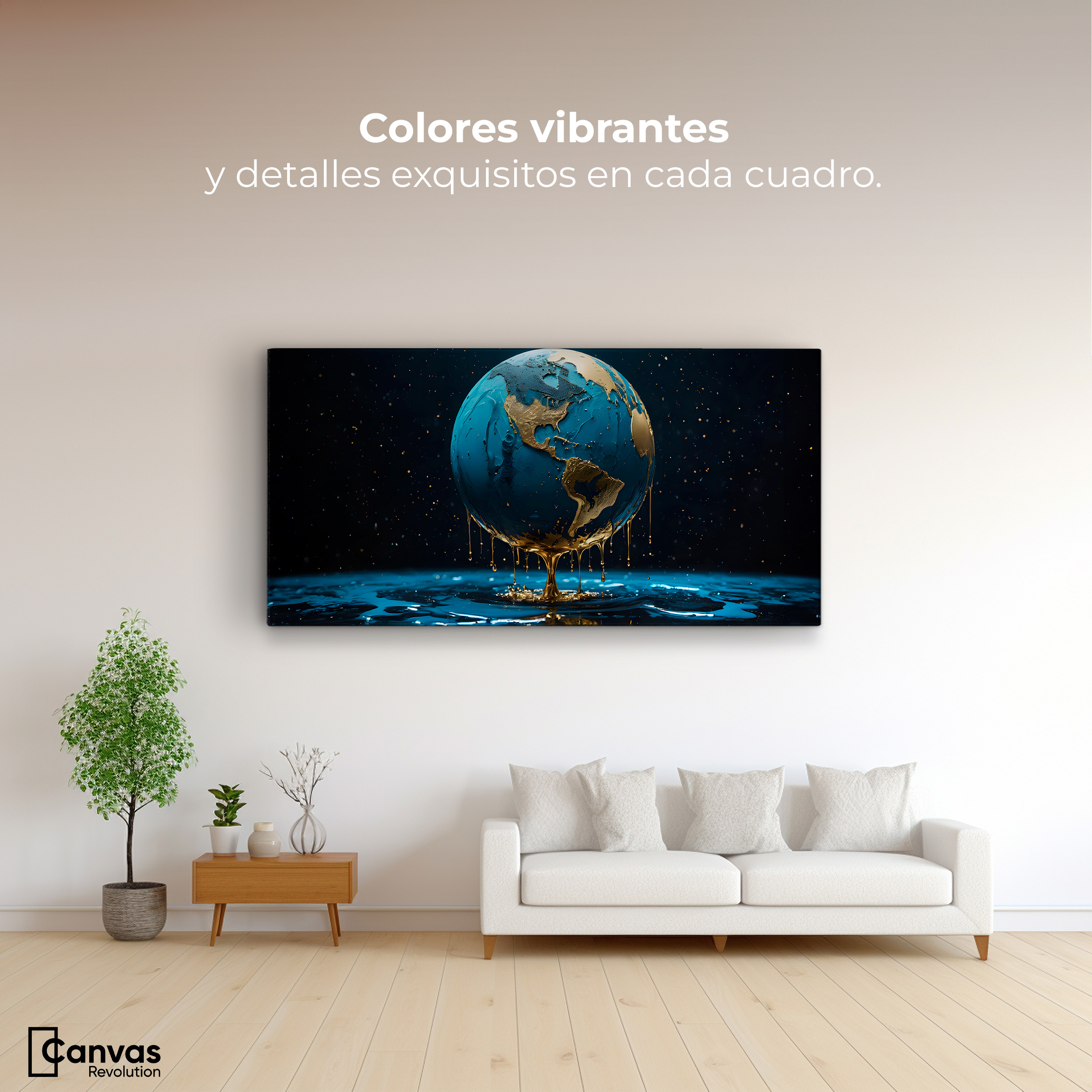 Foto 3 pulgar | Cuadro Decorativo Canvas Planeta Azul Zafiro 120x60