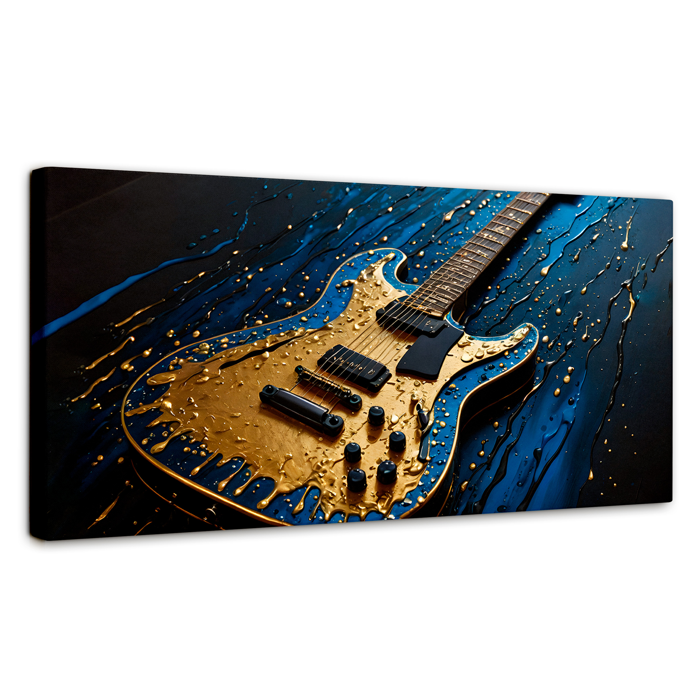 Cuadro Decorativo Canvas Revolution Guitarra Luminosa 120x60 cm