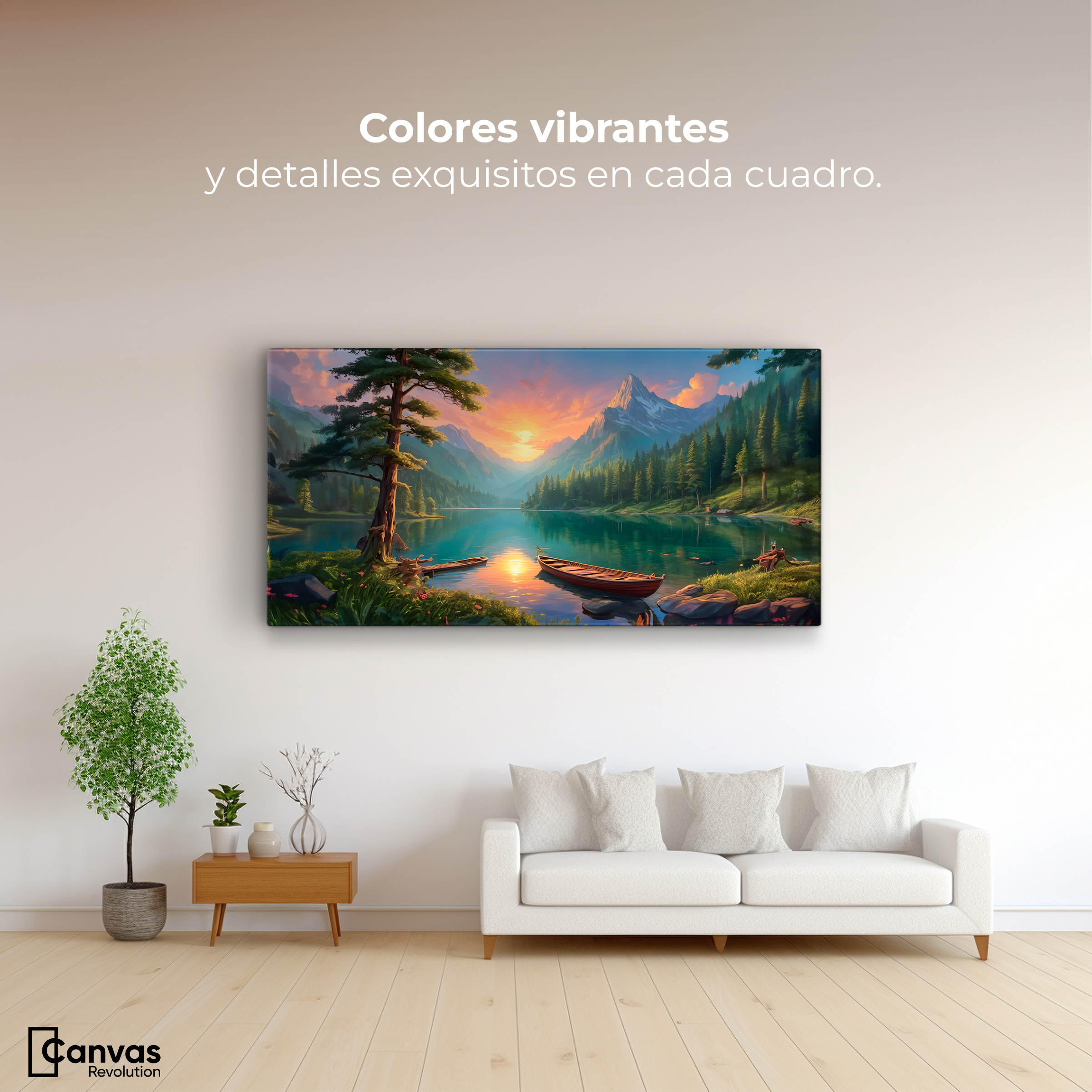 Foto 3 pulgar | Cuadro Decorativo Canvas Atardecer Sereno 120x60