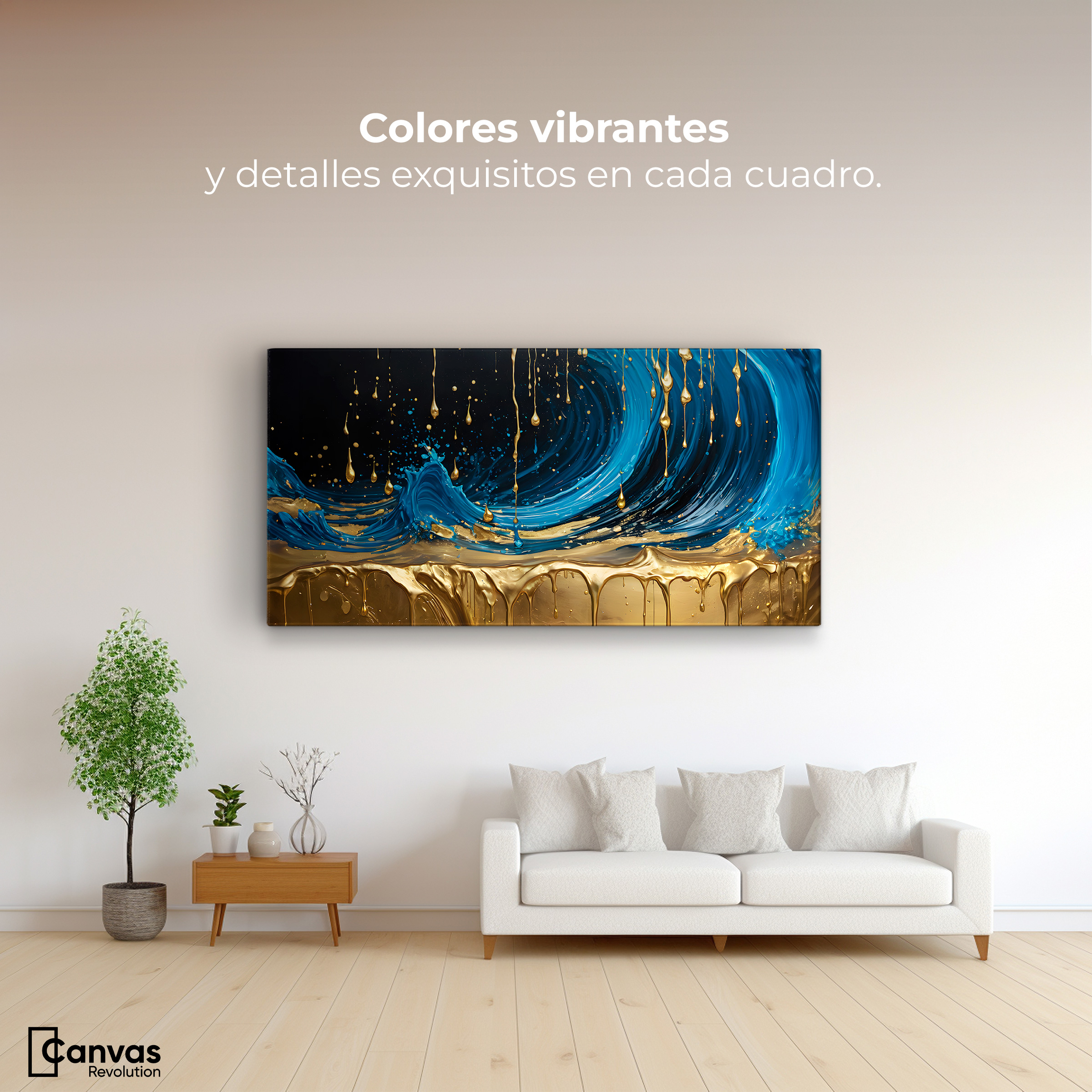 Foto 3 pulgar | Cuadro Decorativo Canvas Elegancia Zafiro 120x60