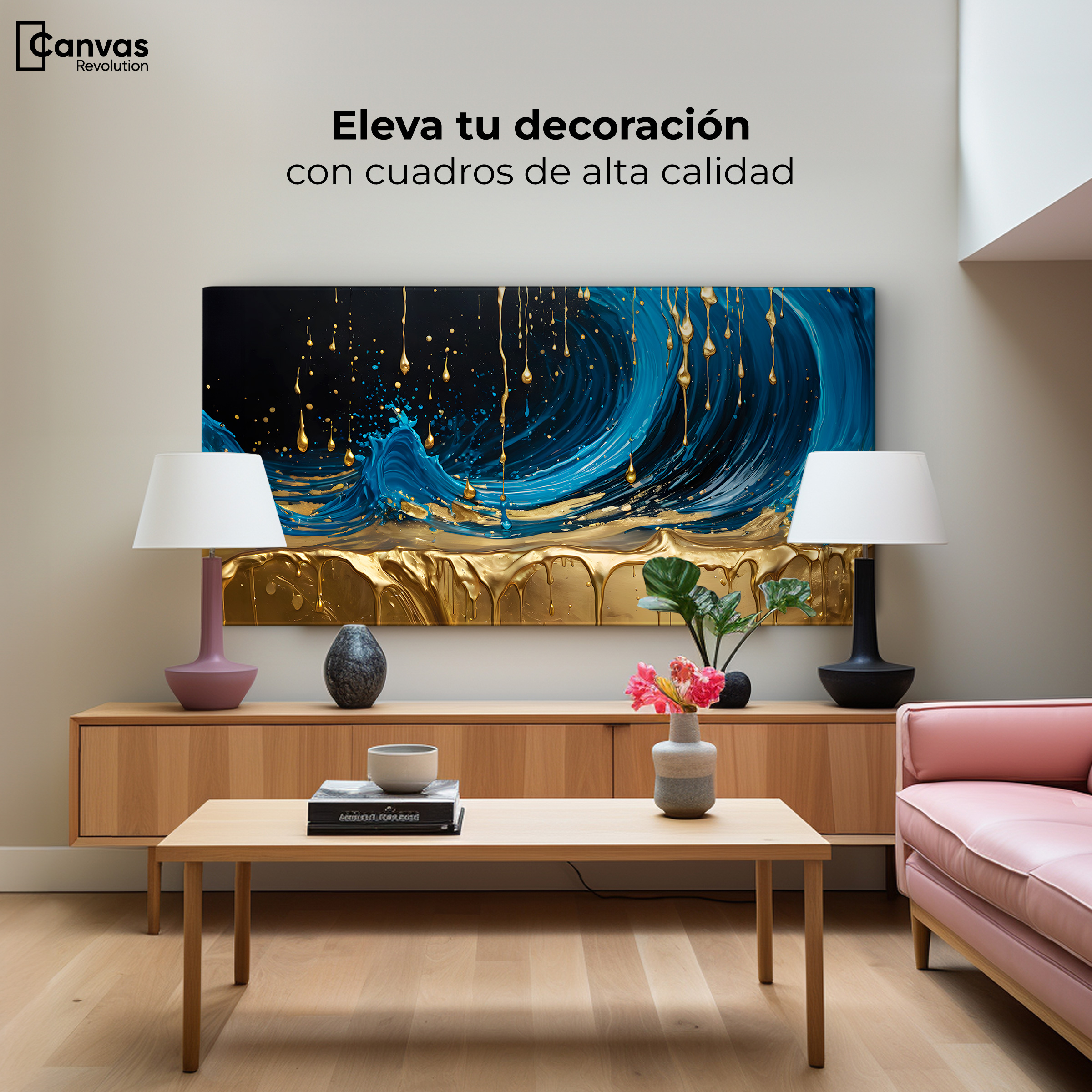 Foto 4 pulgar | Cuadro Decorativo Canvas Elegancia Zafiro 120x60