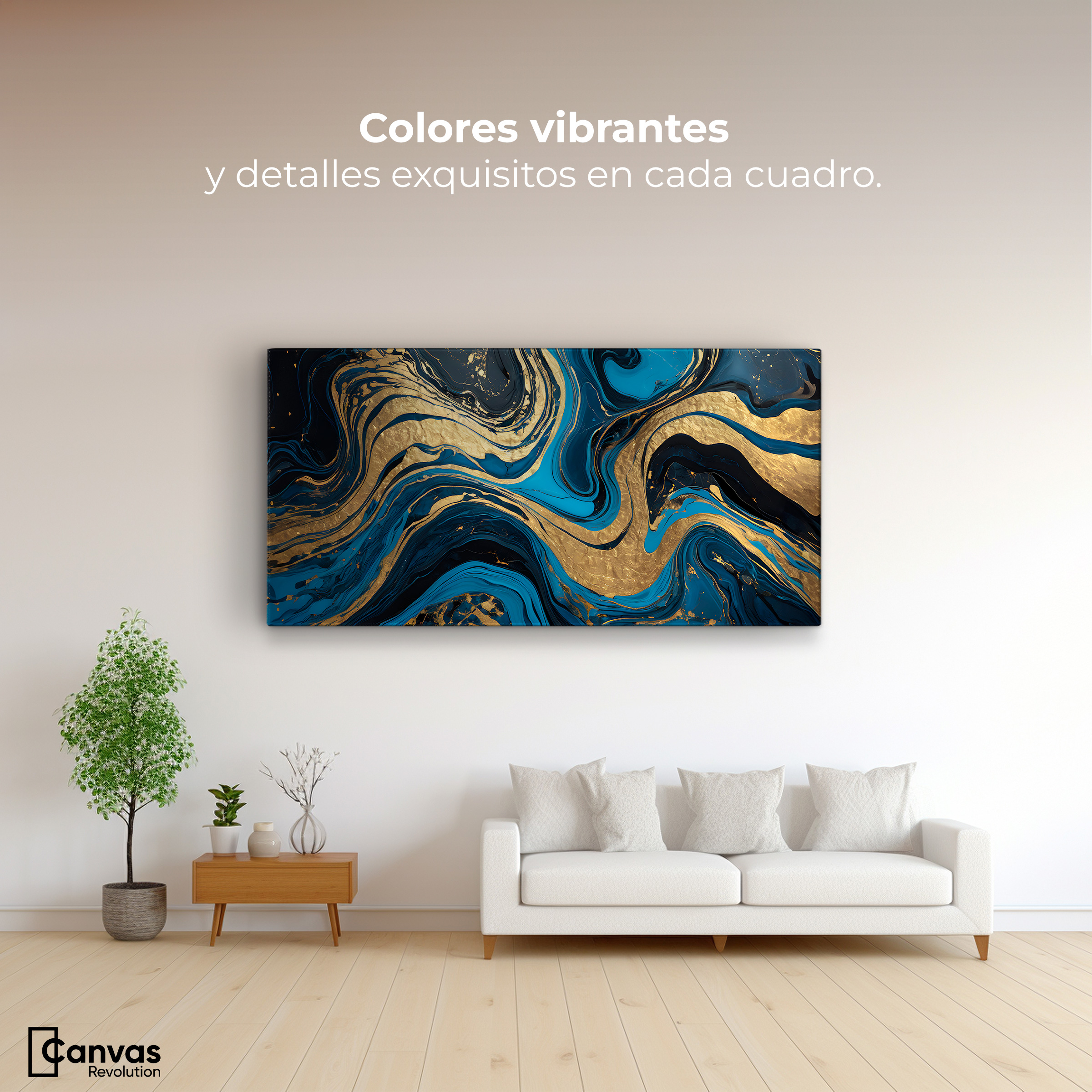 Foto 2 | Cuadro Decorativo Canvas Remolinos Zafiro 120x60