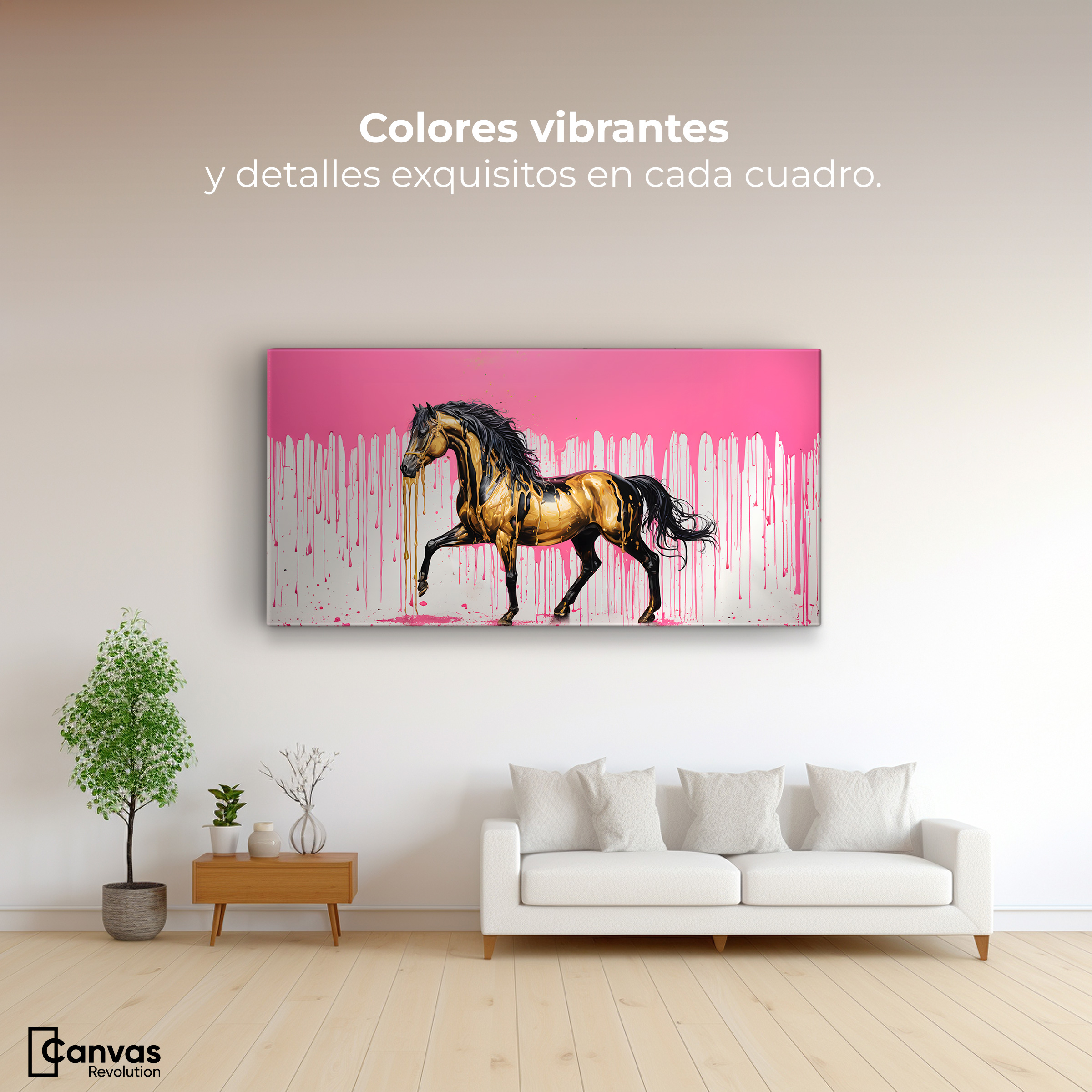Foto 3 pulgar | Cuadro Decorativo Canvas Esplendor Oro Rosa 120x60
