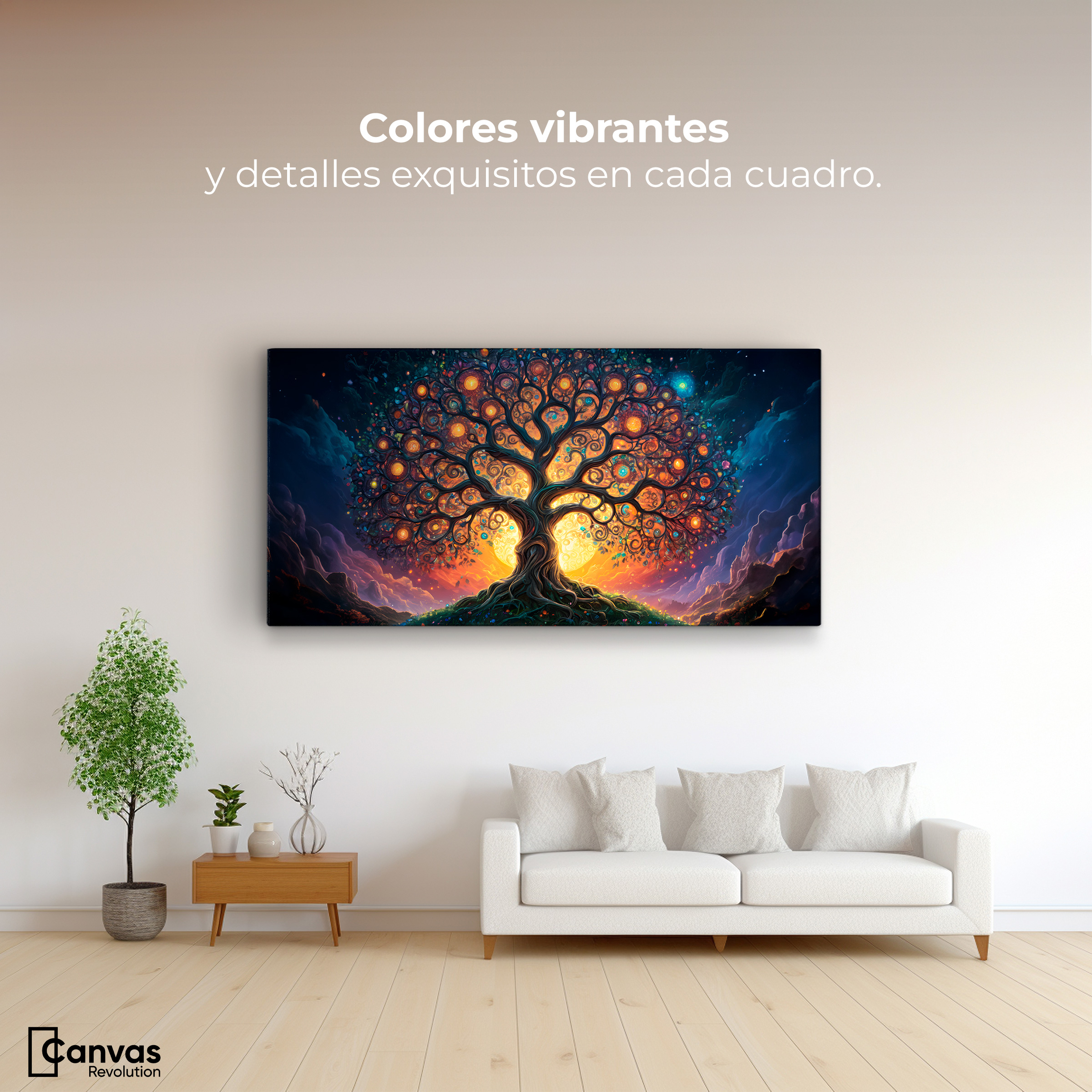 Foto 3 pulgar | Cuadro Decorativo Canvas Árbol Luz Eterna 120x60