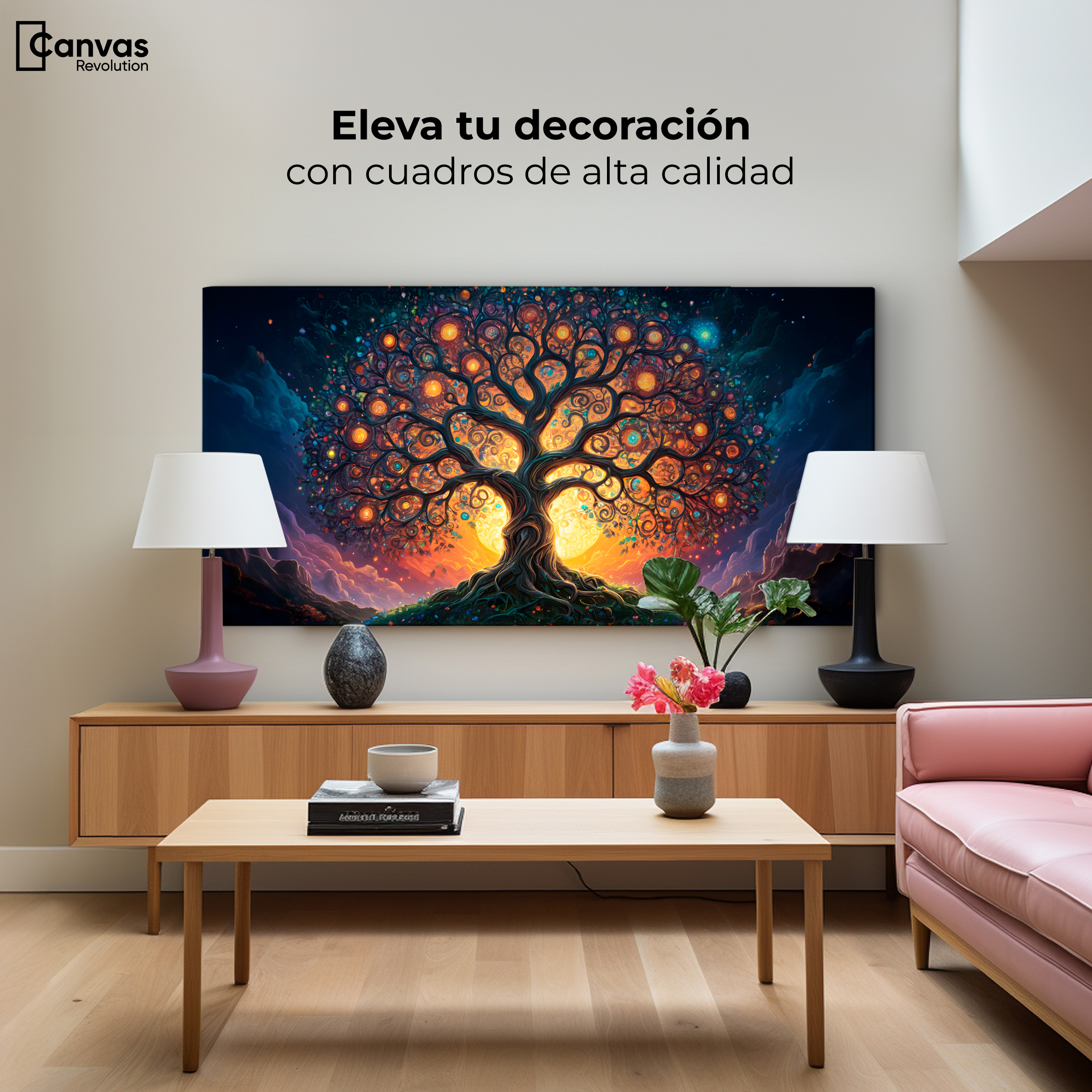 Foto 4 pulgar | Cuadro Decorativo Canvas Árbol Luz Eterna 120x60