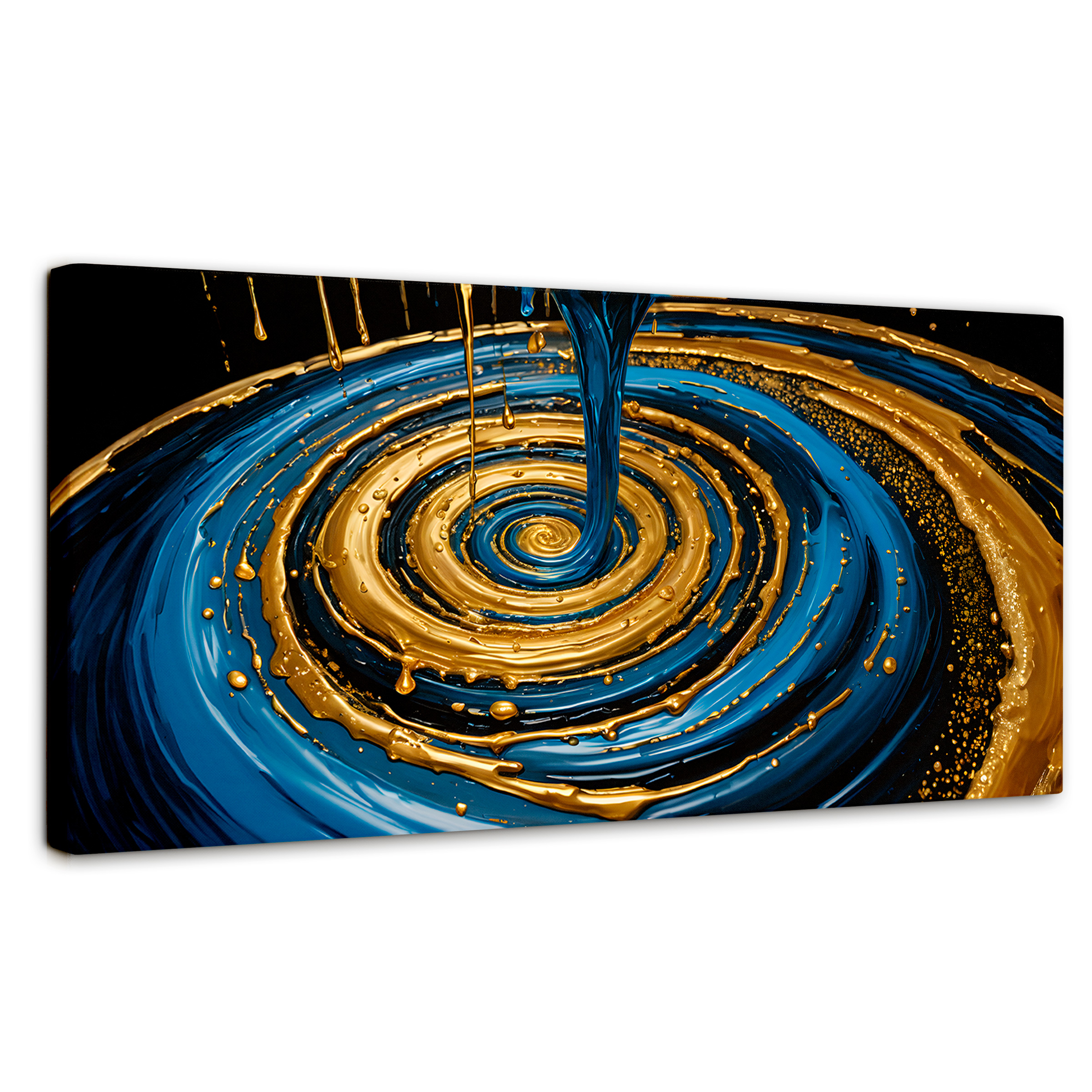 Cuadro Decorativo Canvas Elegancia Oro Azul 120x60