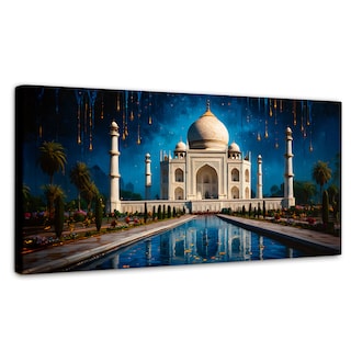 Foto 1 | Cuadro Decorativo Canvas Noche Taj Mahal 120 x 60