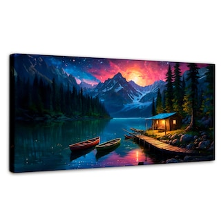 Foto 1 | Cuadro Decorativo Canvas Montaña Estelar 120 x 60