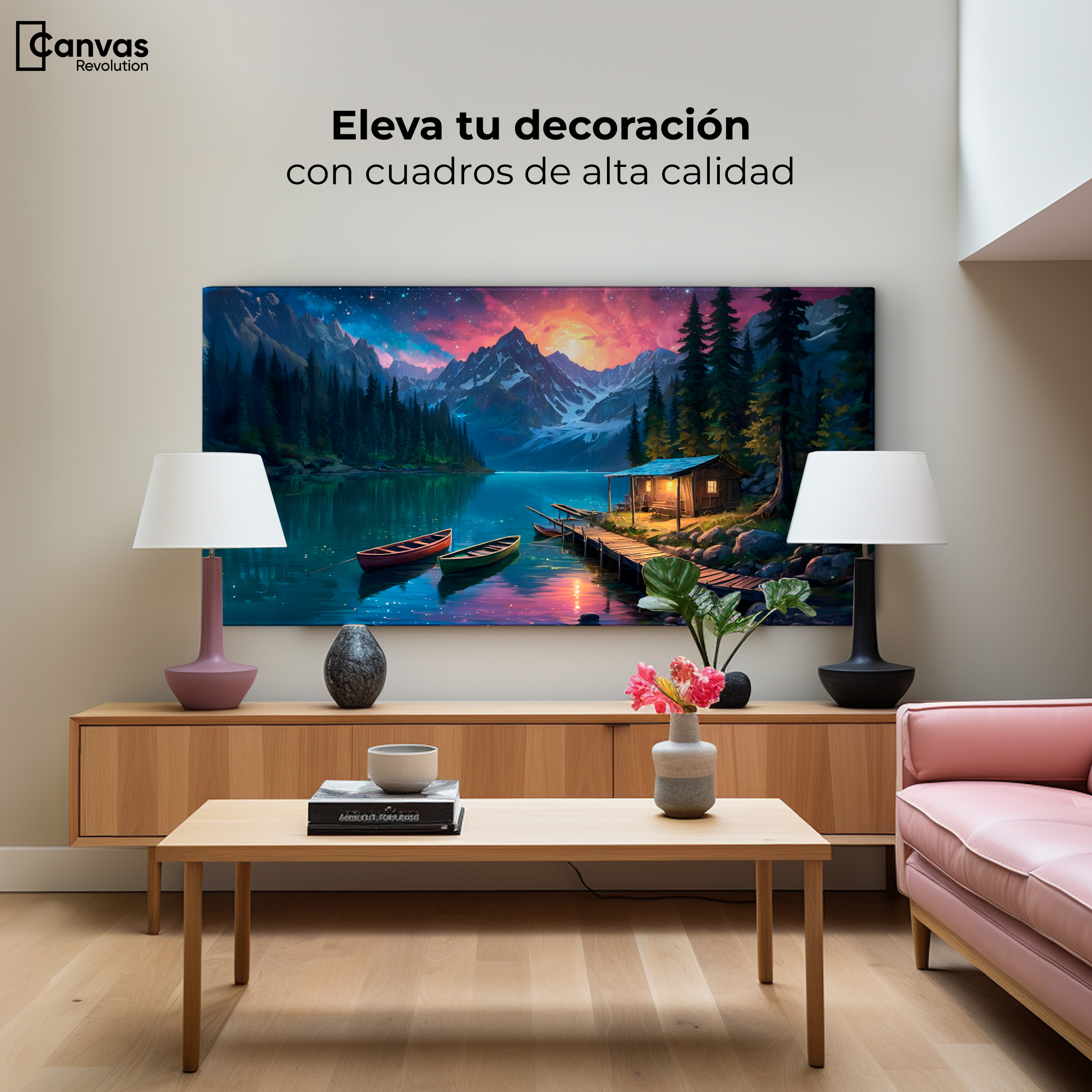 Foto 4 pulgar | Cuadro Decorativo Canvas Montaña Estelar 120 x 60