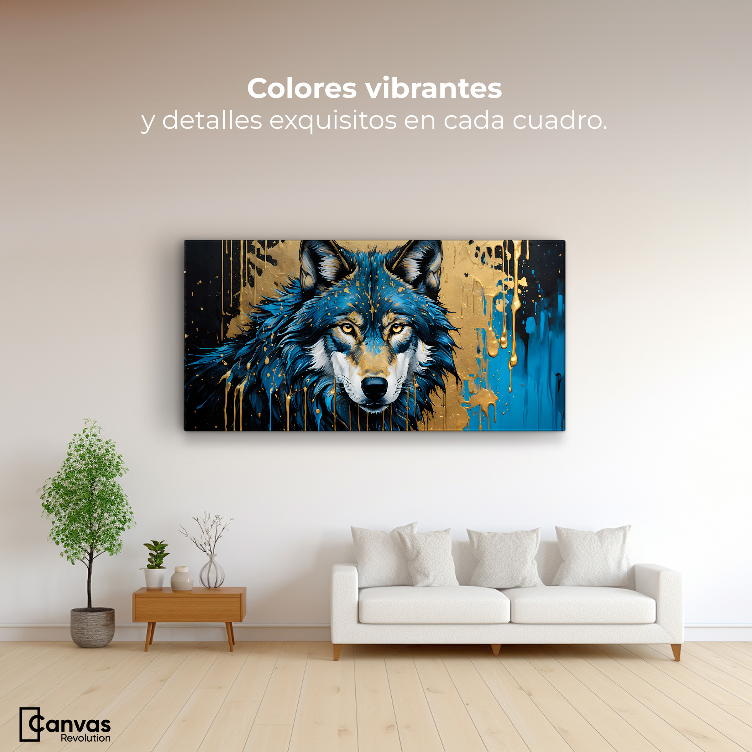 Foto 3 pulgar | Cuadro Decorativo Canvas Lobo Majestuoso 120x60