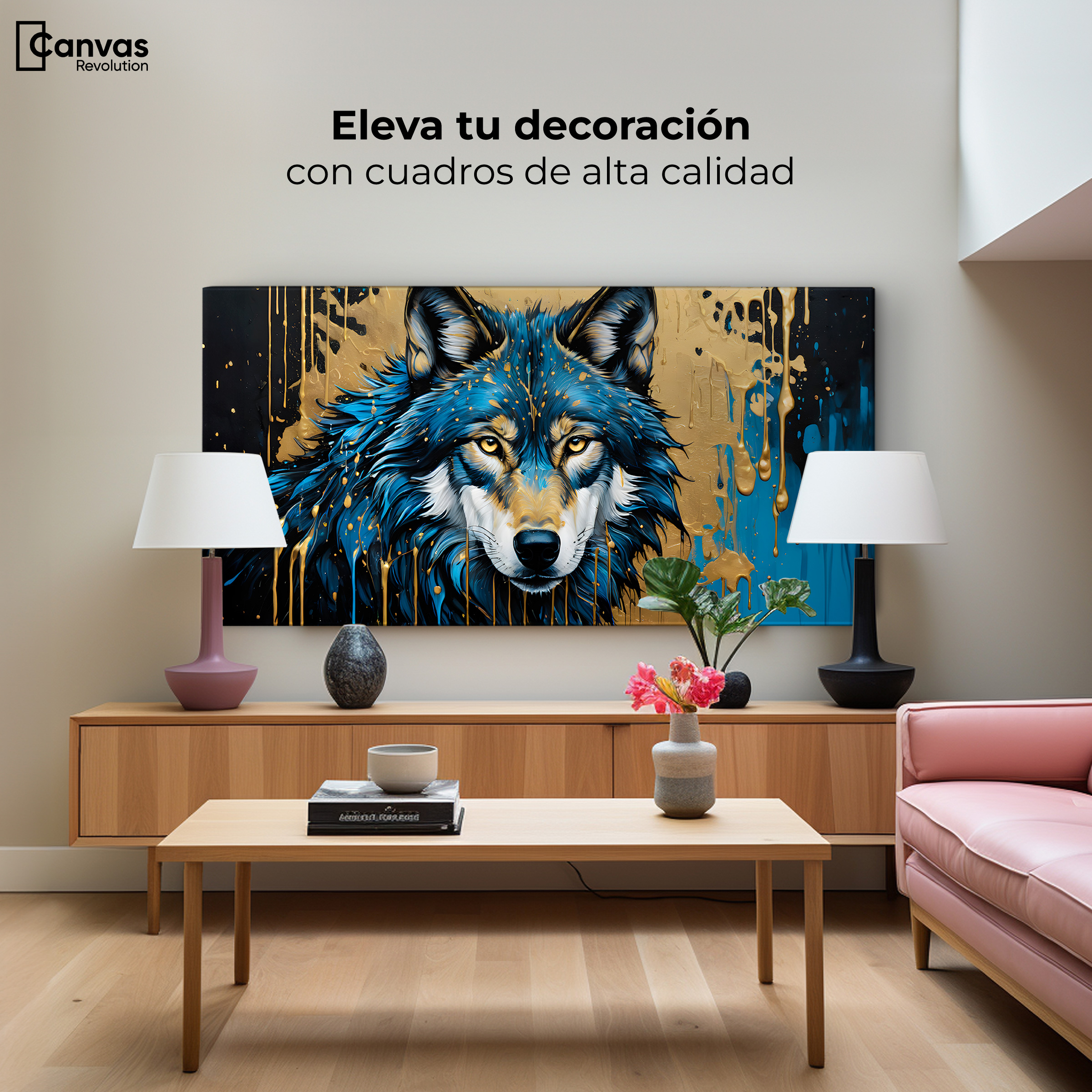 Foto 4 pulgar | Cuadro Decorativo Canvas Lobo Majestuoso 120x60