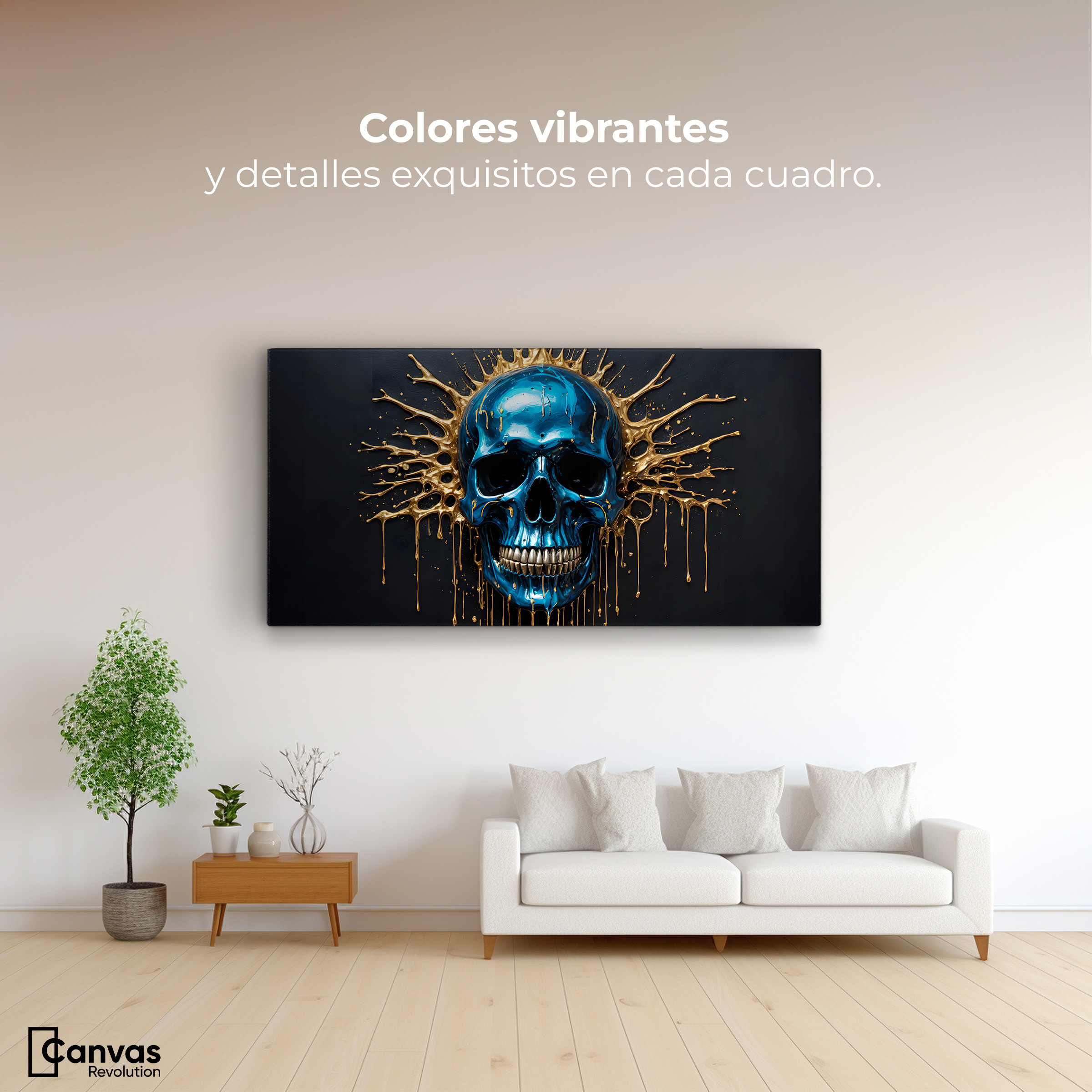 Foto 2 | Cuadro Decorativo Canvas Revolution Cráneo Azul Zafiro 120x60 cm