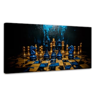 Foto 1 | Cuadro Decorativo Canvas Majestad Azul Oro 120x60