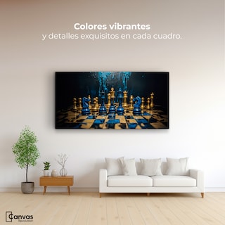 Foto 2 | Cuadro Decorativo Canvas Majestad Azul Oro 120x60