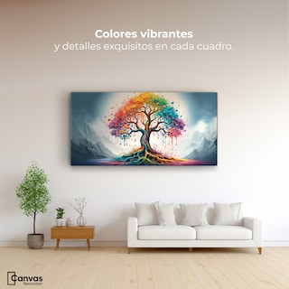 Foto 2 | Cuadro Decorativo Canvas Raíces Arcoíris 120x60