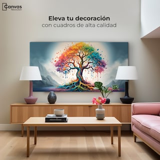 Foto 3 | Cuadro Decorativo Canvas Raíces Arcoíris 120x60