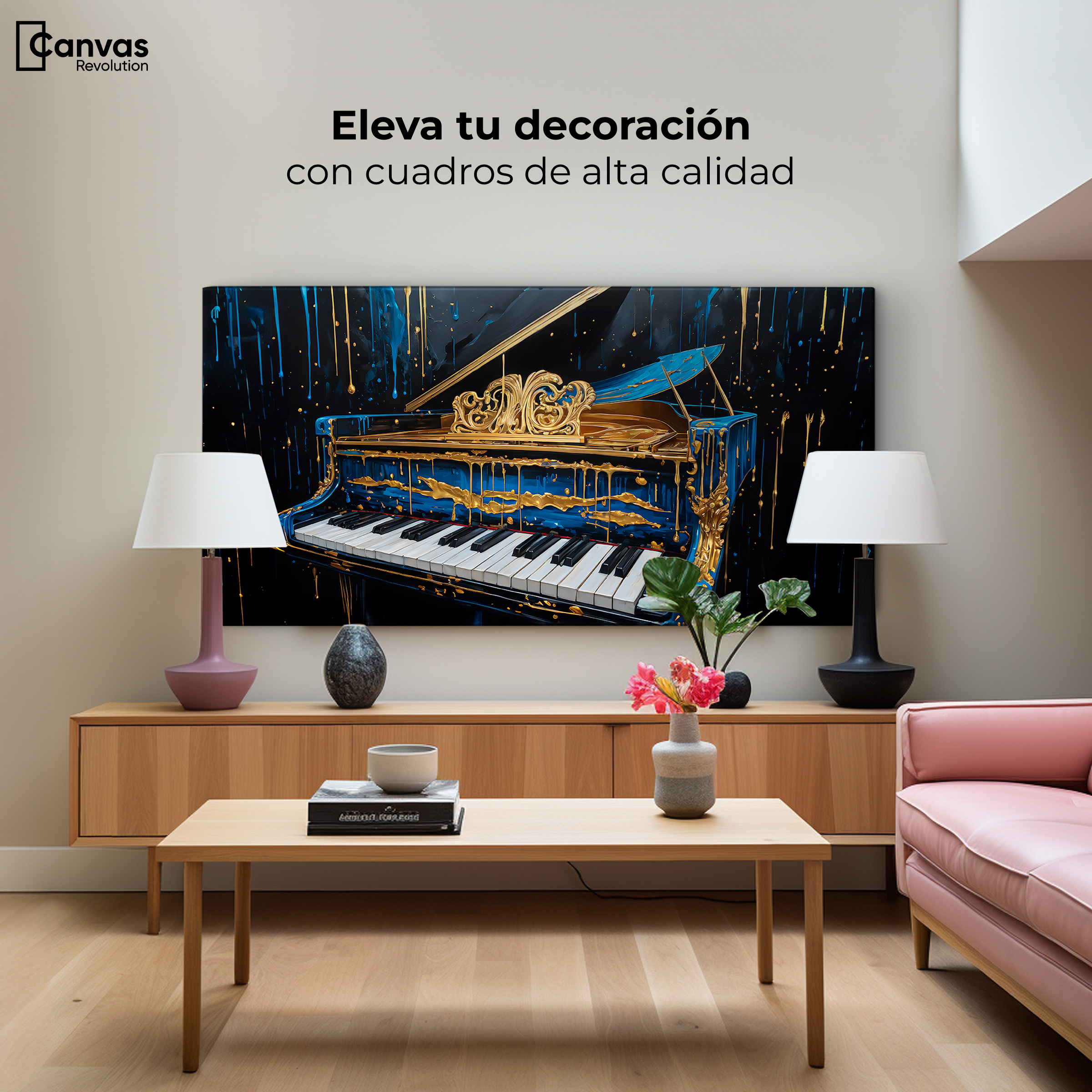 Foto 4 pulgar | Cuadro Decorativo Canvas Piano Cromático 120x60