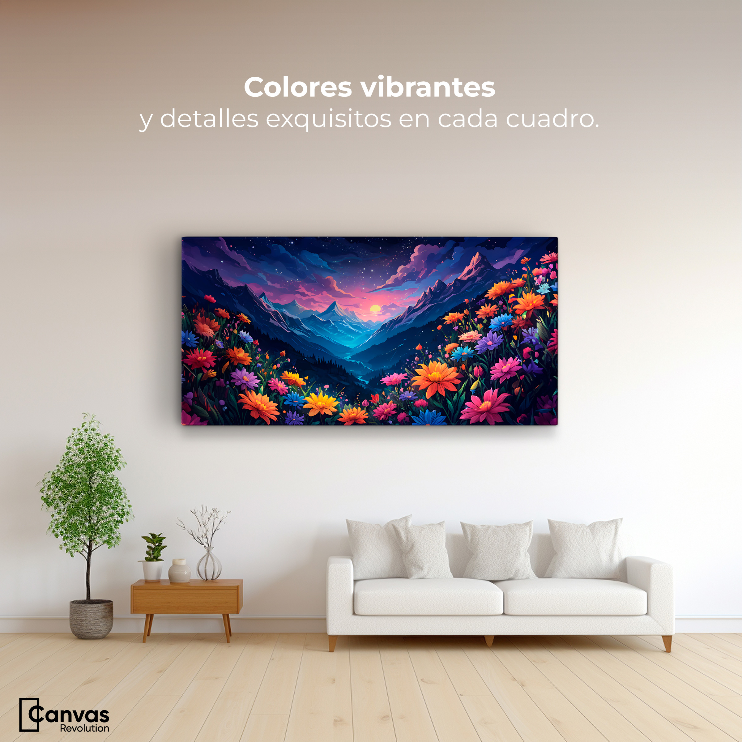 Foto 3 pulgar | Cuadro Decorativo Canvas Colores Anochecer 120x60