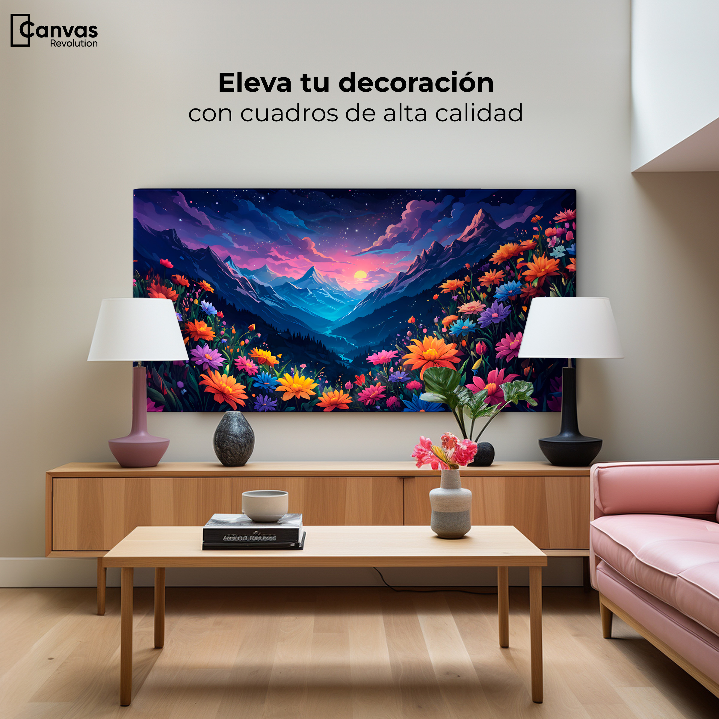 Foto 4 pulgar | Cuadro Decorativo Canvas Colores Anochecer 120x60