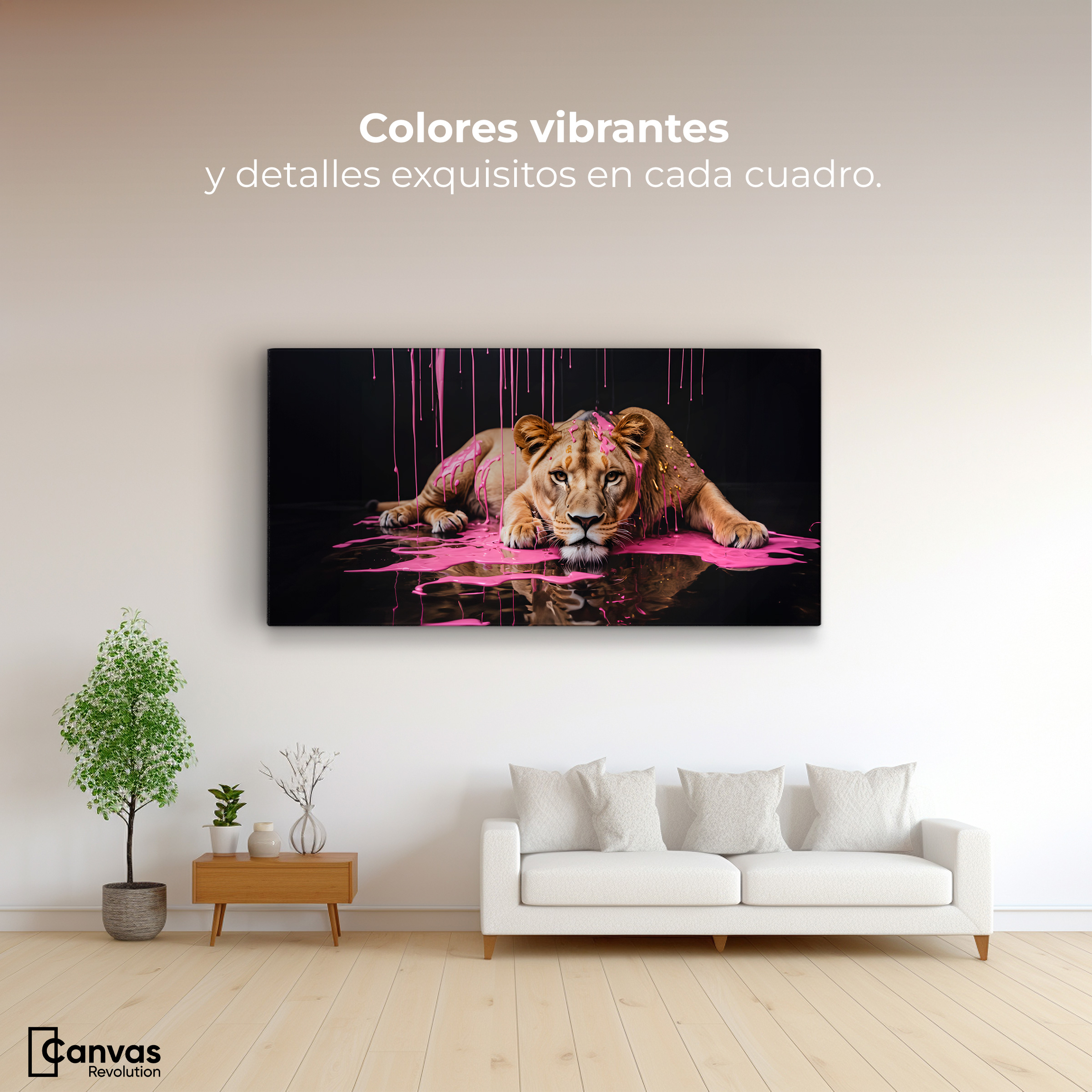 Foto 2 | Cuadro Decorativo Canvas Majestad Rosada 120x60