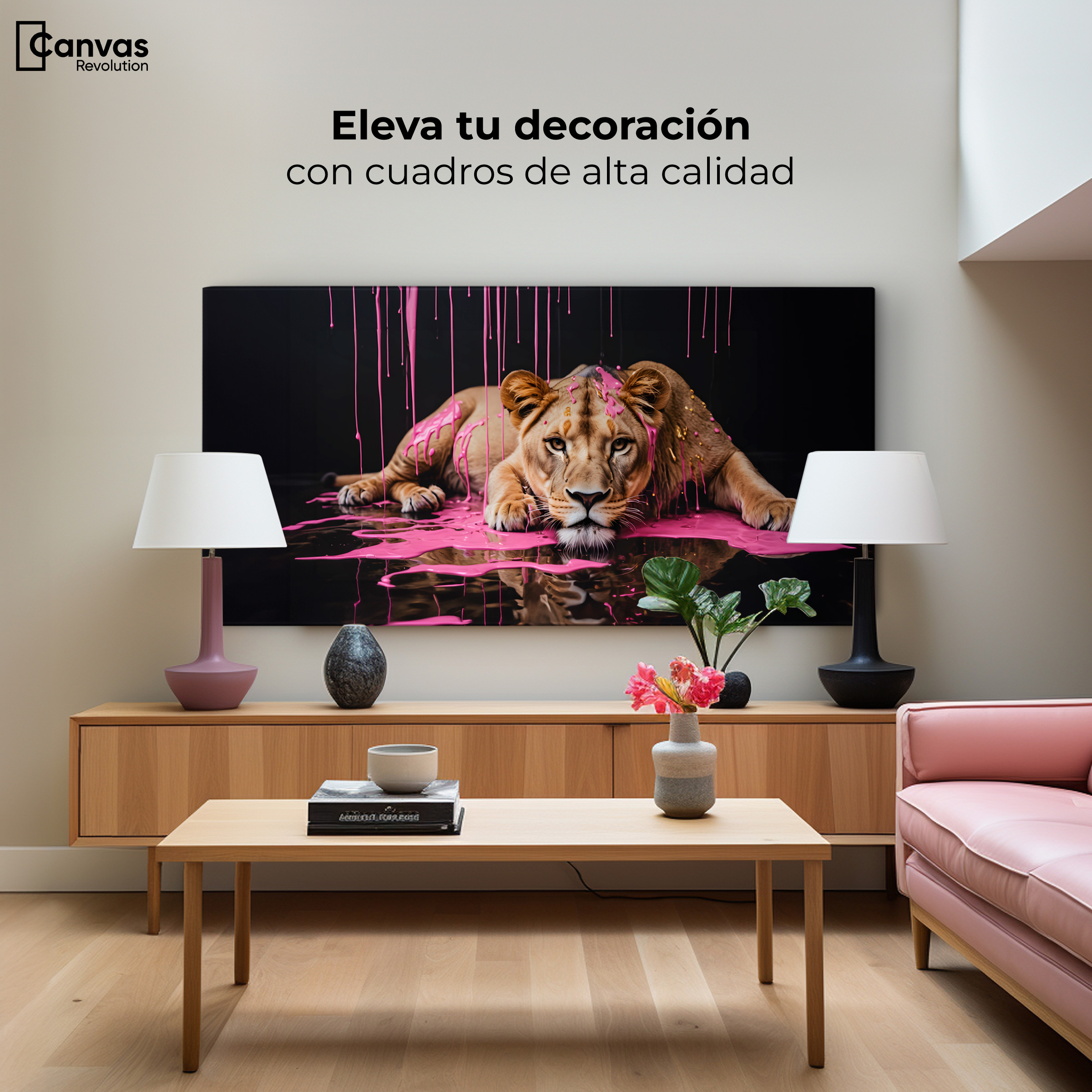 Foto 3 | Cuadro Decorativo Canvas Majestad Rosada 120x60