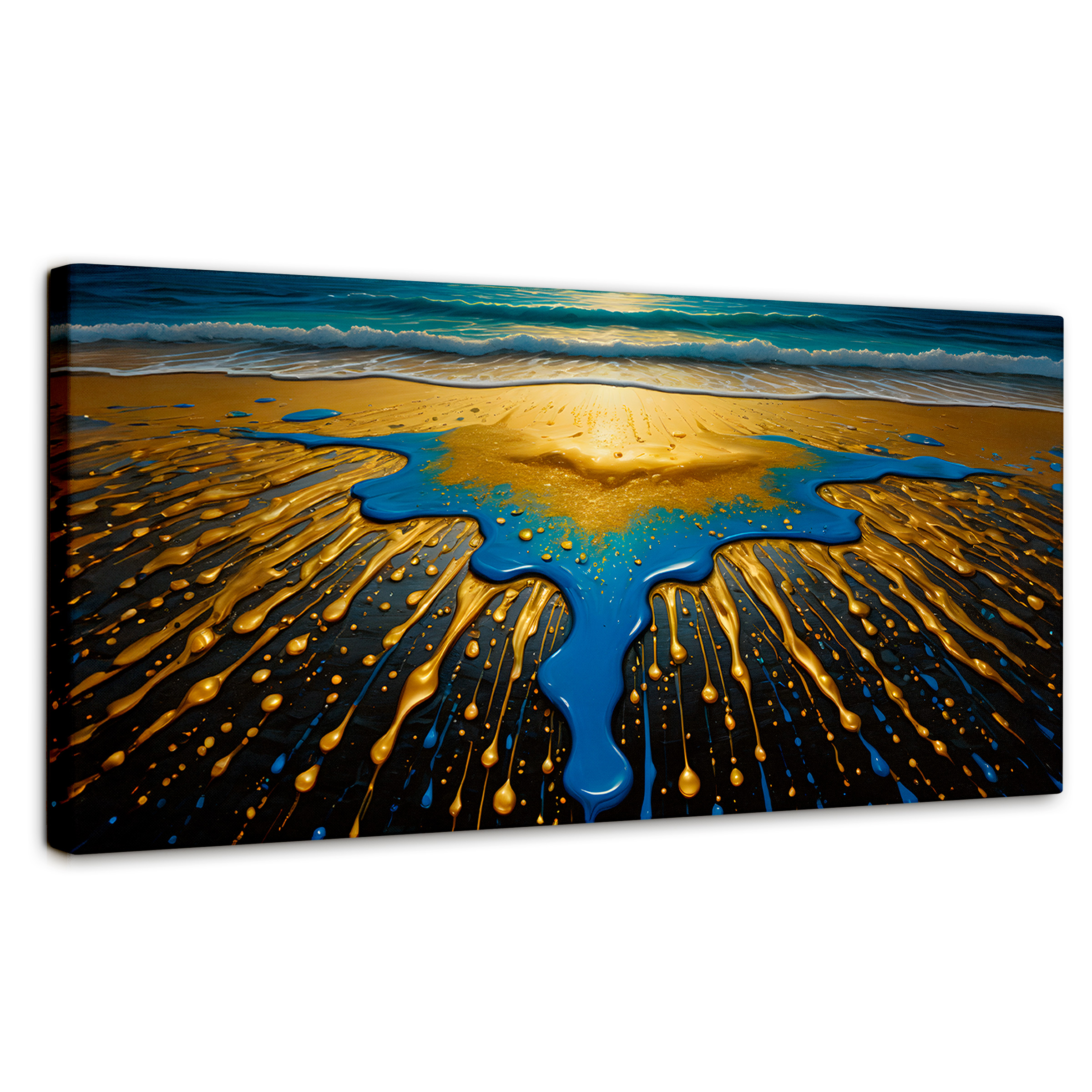 Foto 2 pulgar | Cuadro Decorativo Canvas Atardecer Dorado 120x60