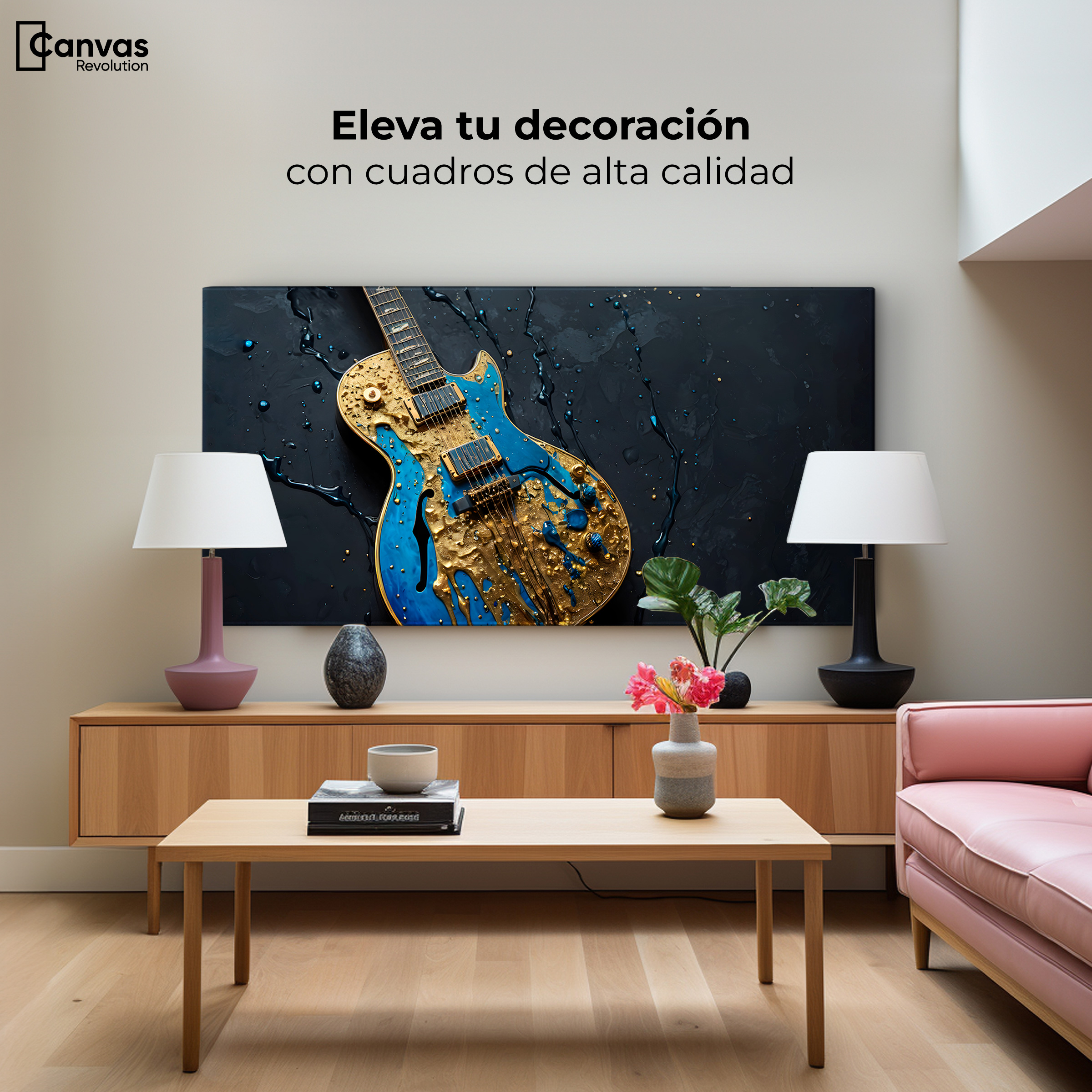 Foto 4 pulgar | Cuadro Decorativo Canvas Guitarra Celestial 120x60