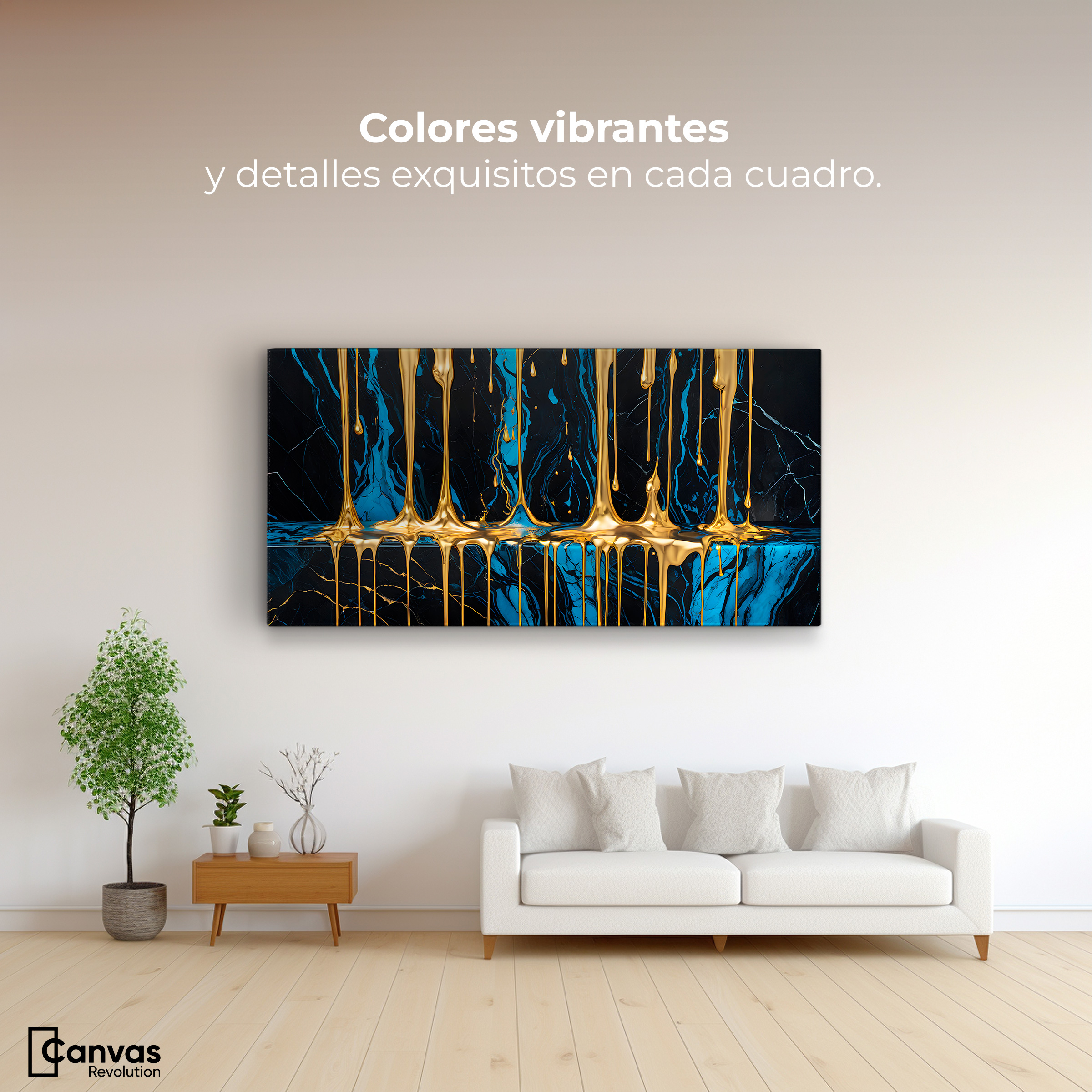 Foto 2 | Cuadro Decorativo Canvas Abstracción Azul 120x60