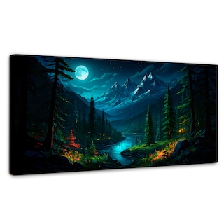 Foto 1 | Cuadro Decorativo Canvas Bosque Nocturno 120x60