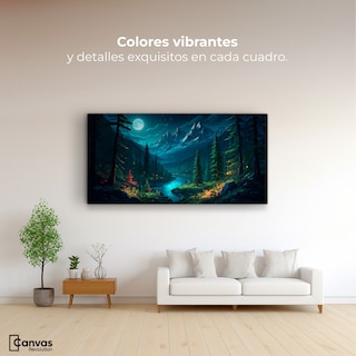 Foto 2 | Cuadro Decorativo Canvas Bosque Nocturno 120x60