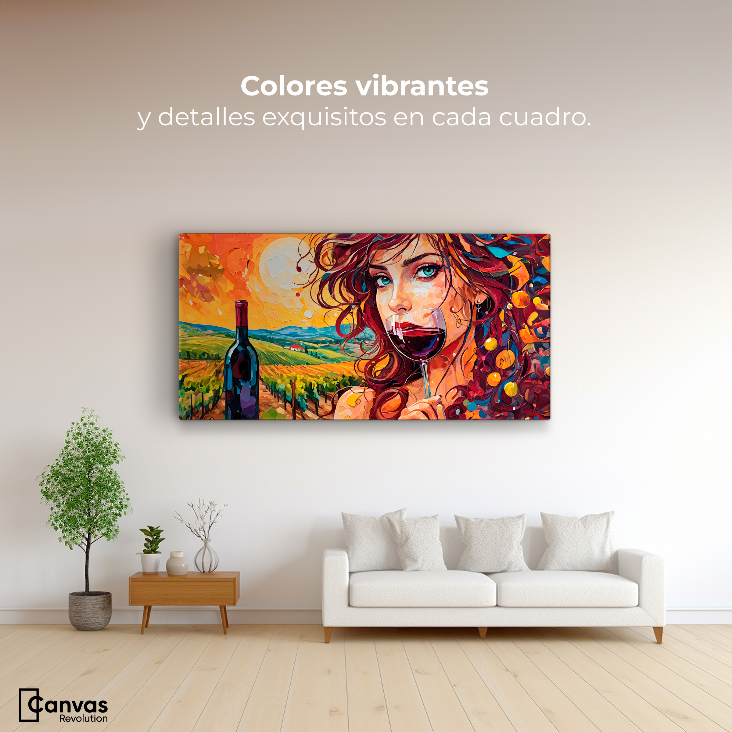 Foto 2 | Cuadro Decorativo Canvas Brindis Bajo Sol 120x60