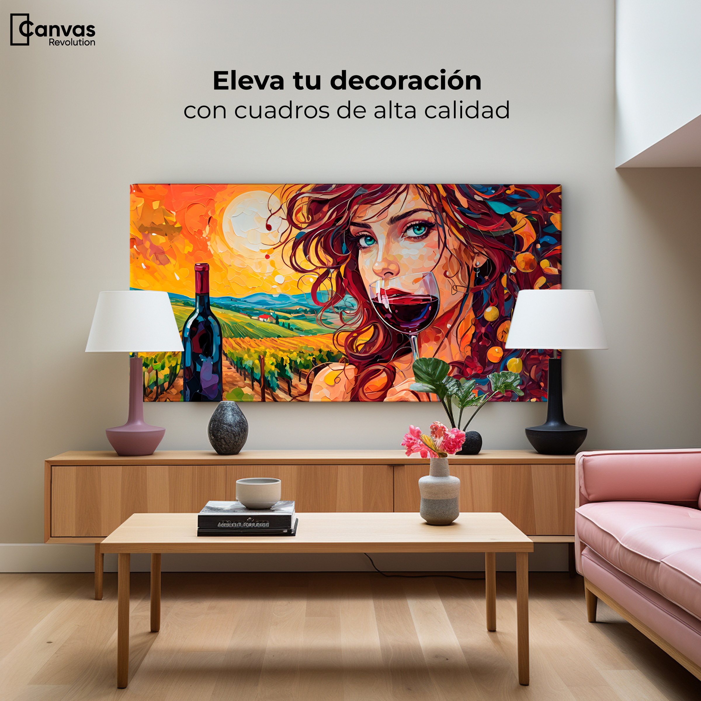 Foto 4 pulgar | Cuadro Decorativo Canvas Brindis Bajo Sol 120x60