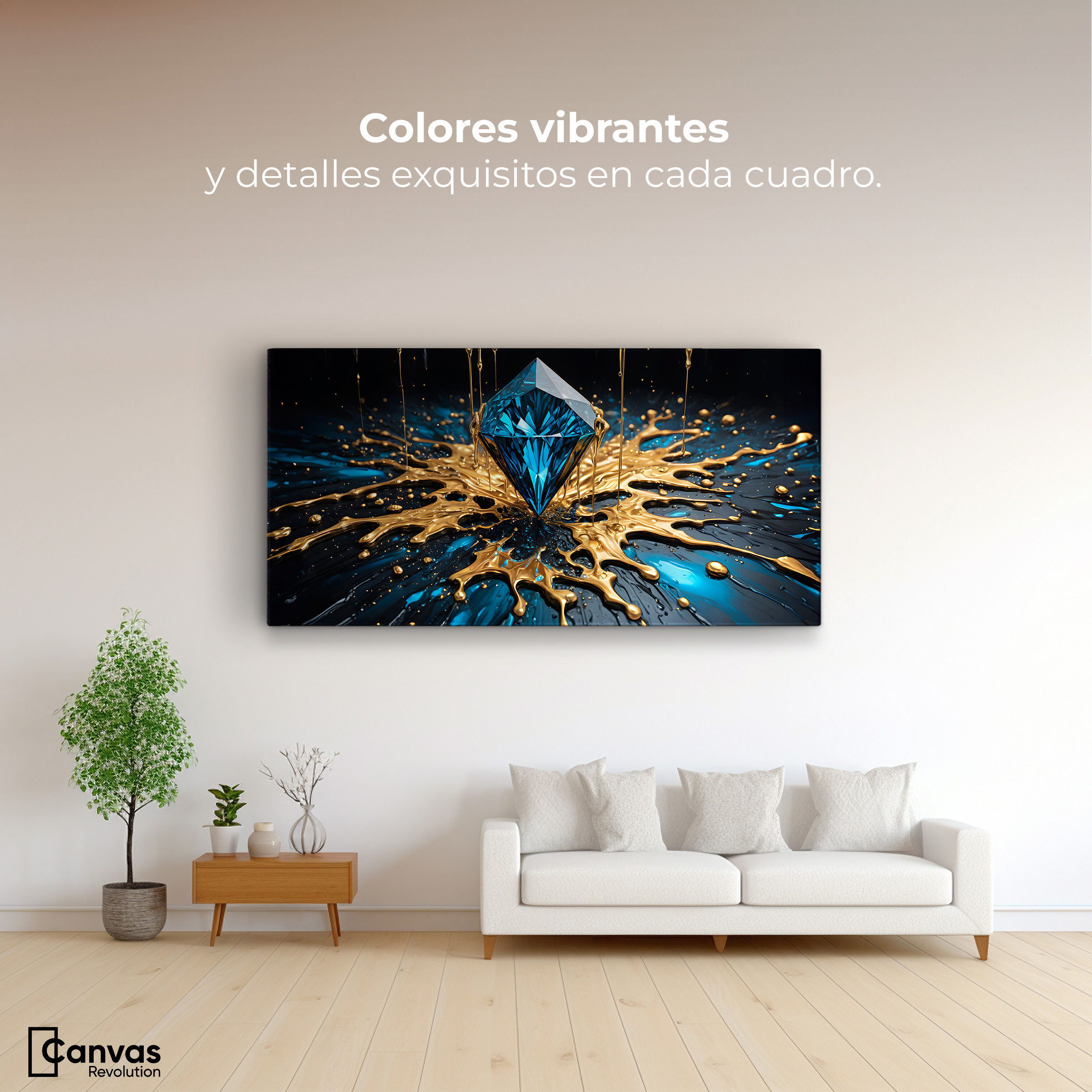 Foto 2 | Cuadro Decorativo Canvas Joya Azul Zafiro 120x60