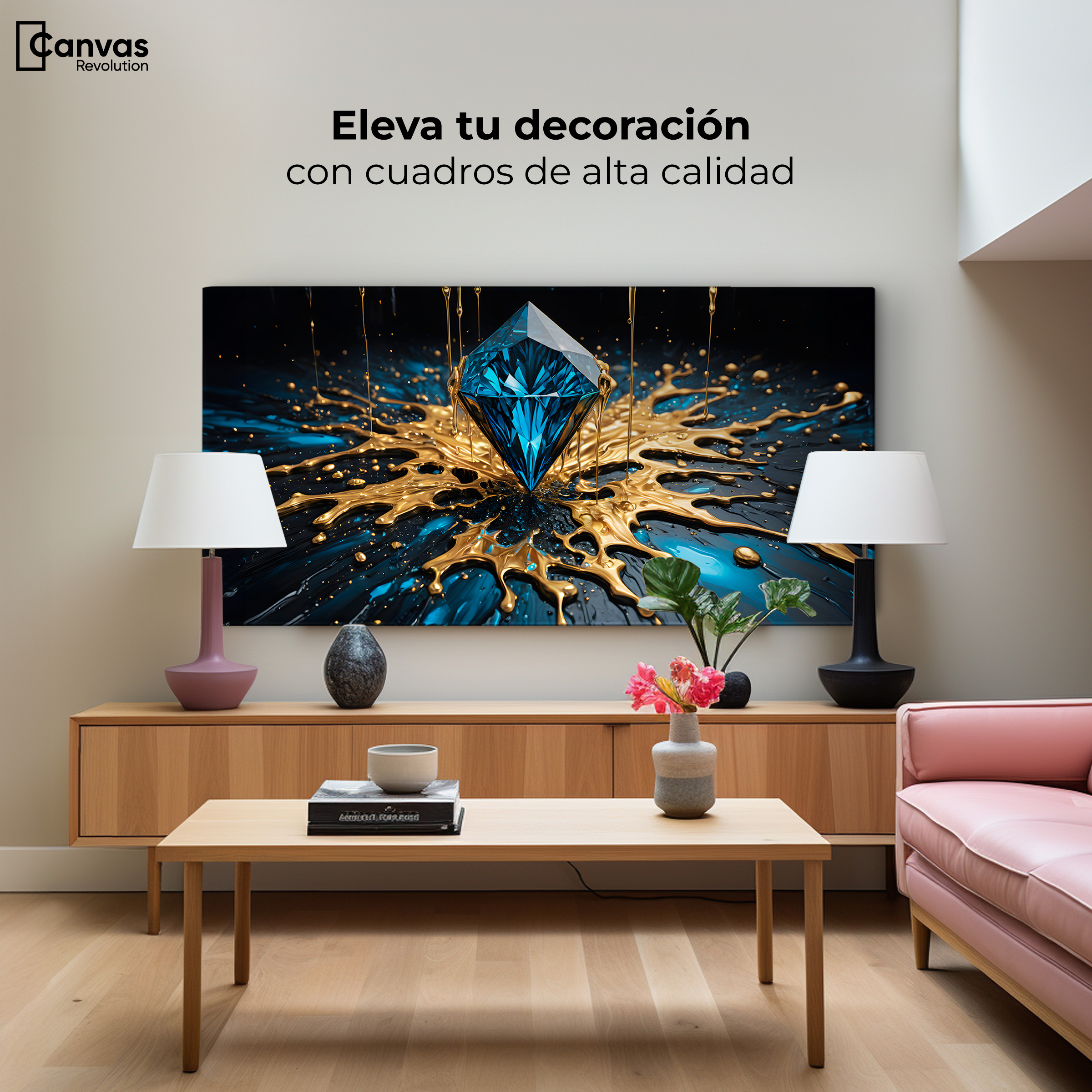 Foto 3 | Cuadro Decorativo Canvas Joya Azul Zafiro 120x60