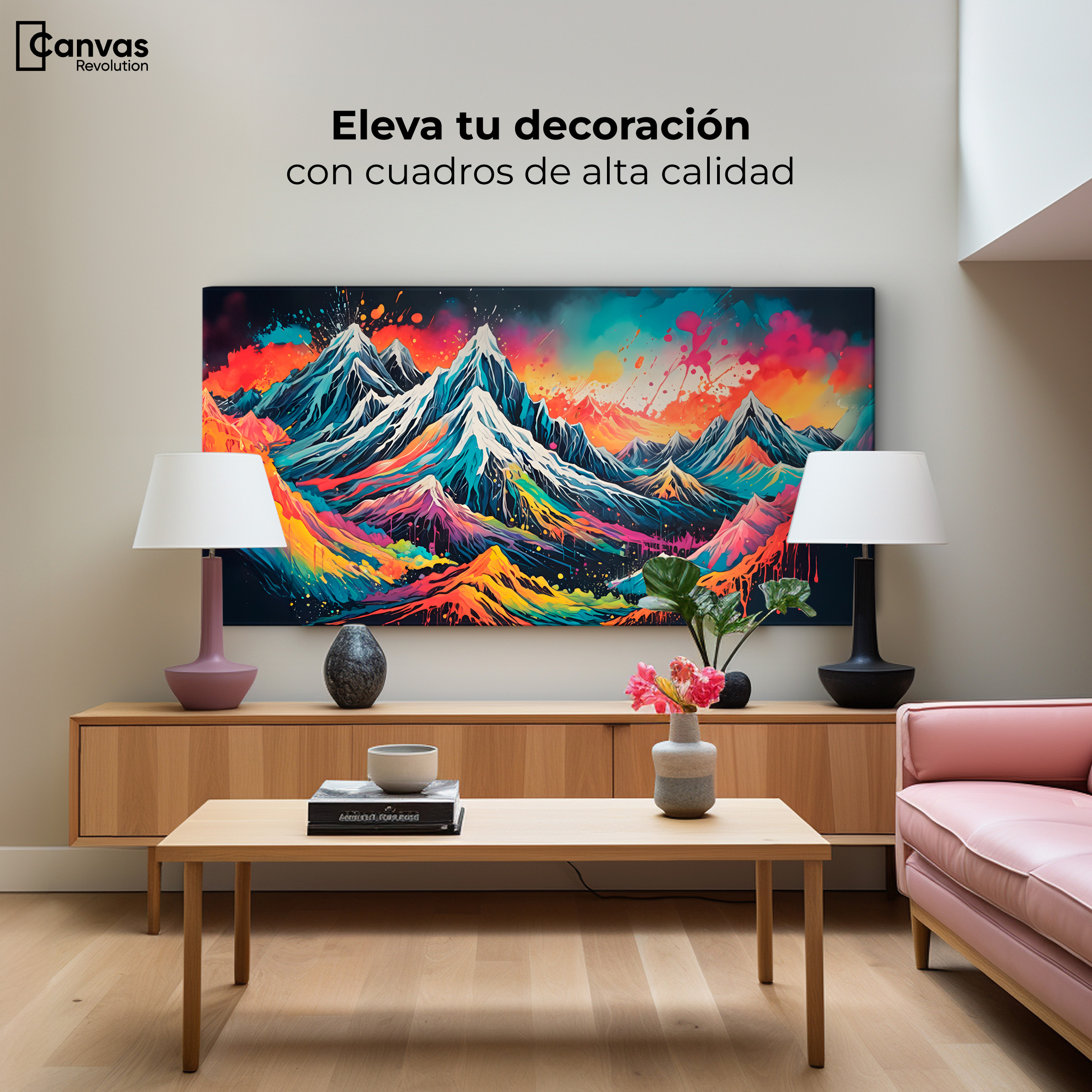 Foto 4 pulgar | Cuadro Decorativo Canvas Revolution Explosión Montañas 120x60 cm