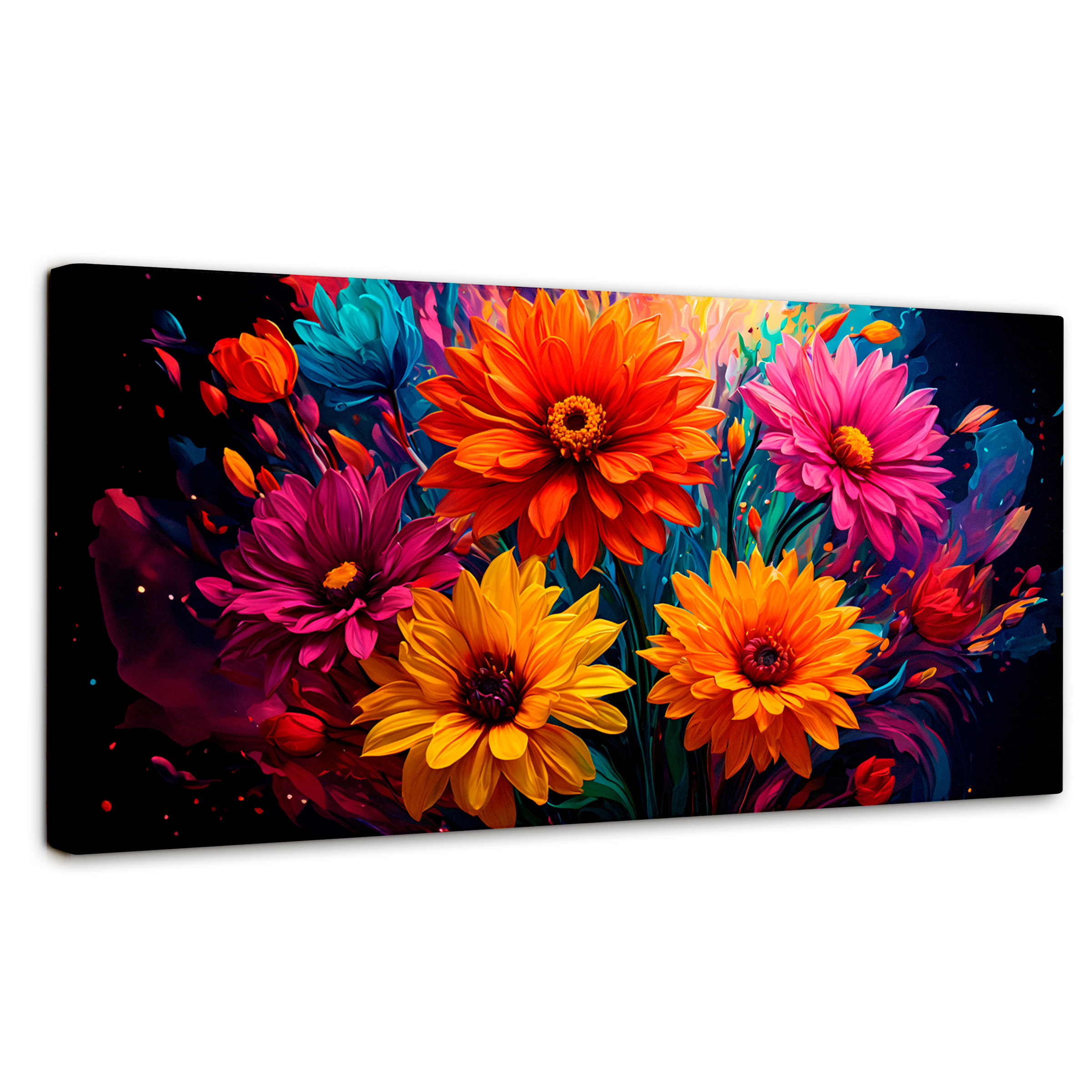 Cuadro Decorativo Canvas Explosión Flores 120x60