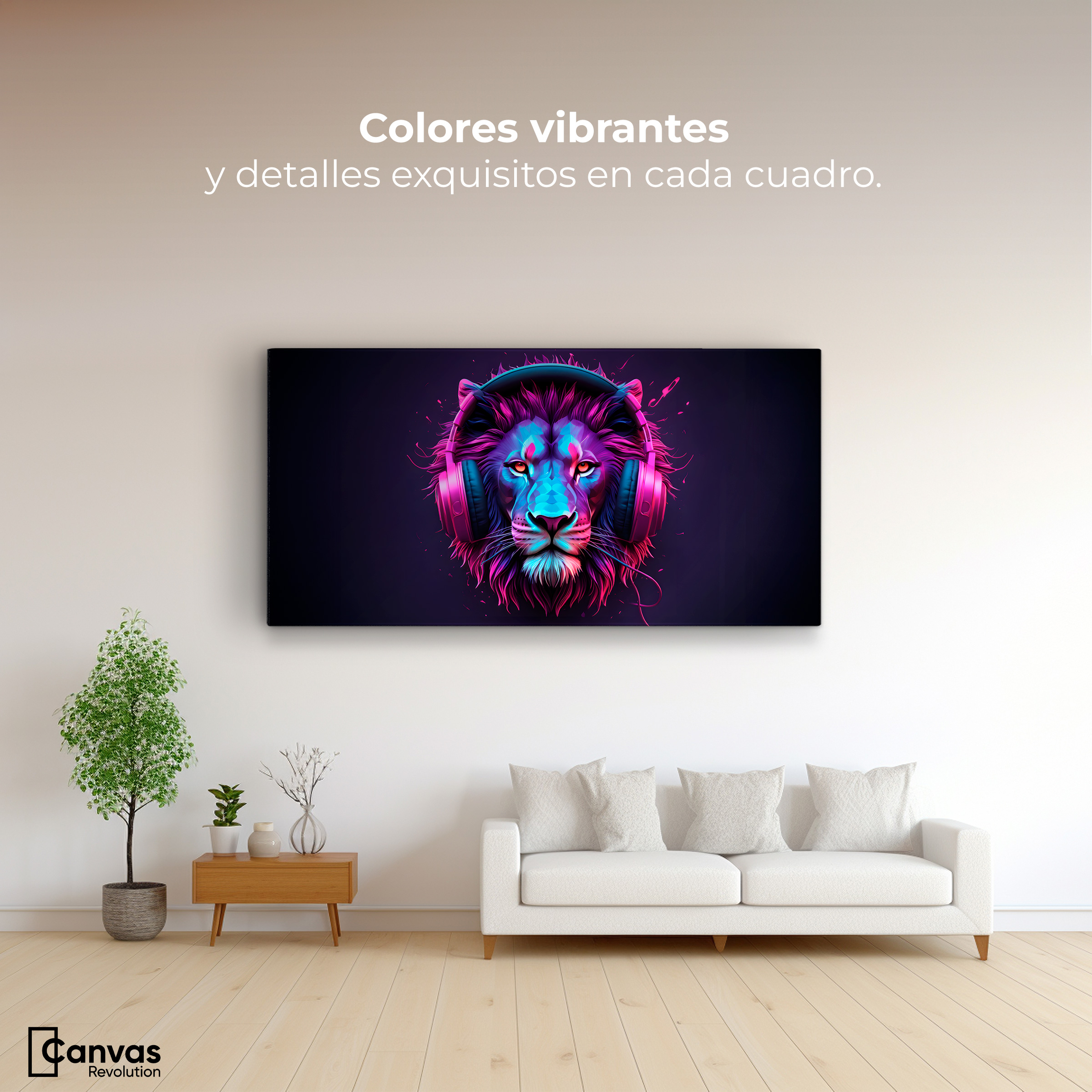 Foto 3 pulgar | Cuadro Decorativo Canvas Sonidos Salvajes 120x60