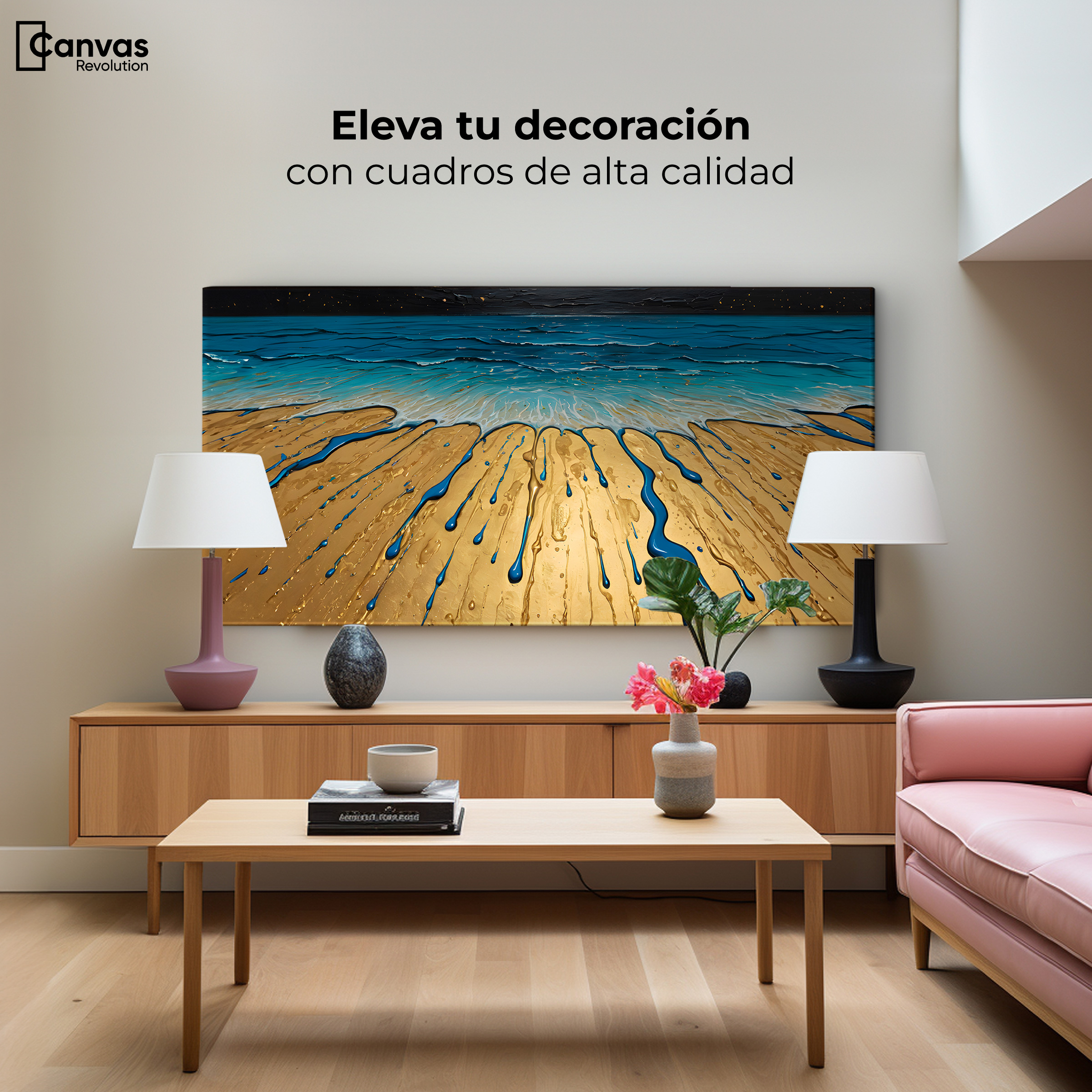 Foto 4 pulgar | Cuadro Decorativo Canvas Reflejos Estelares 120x60