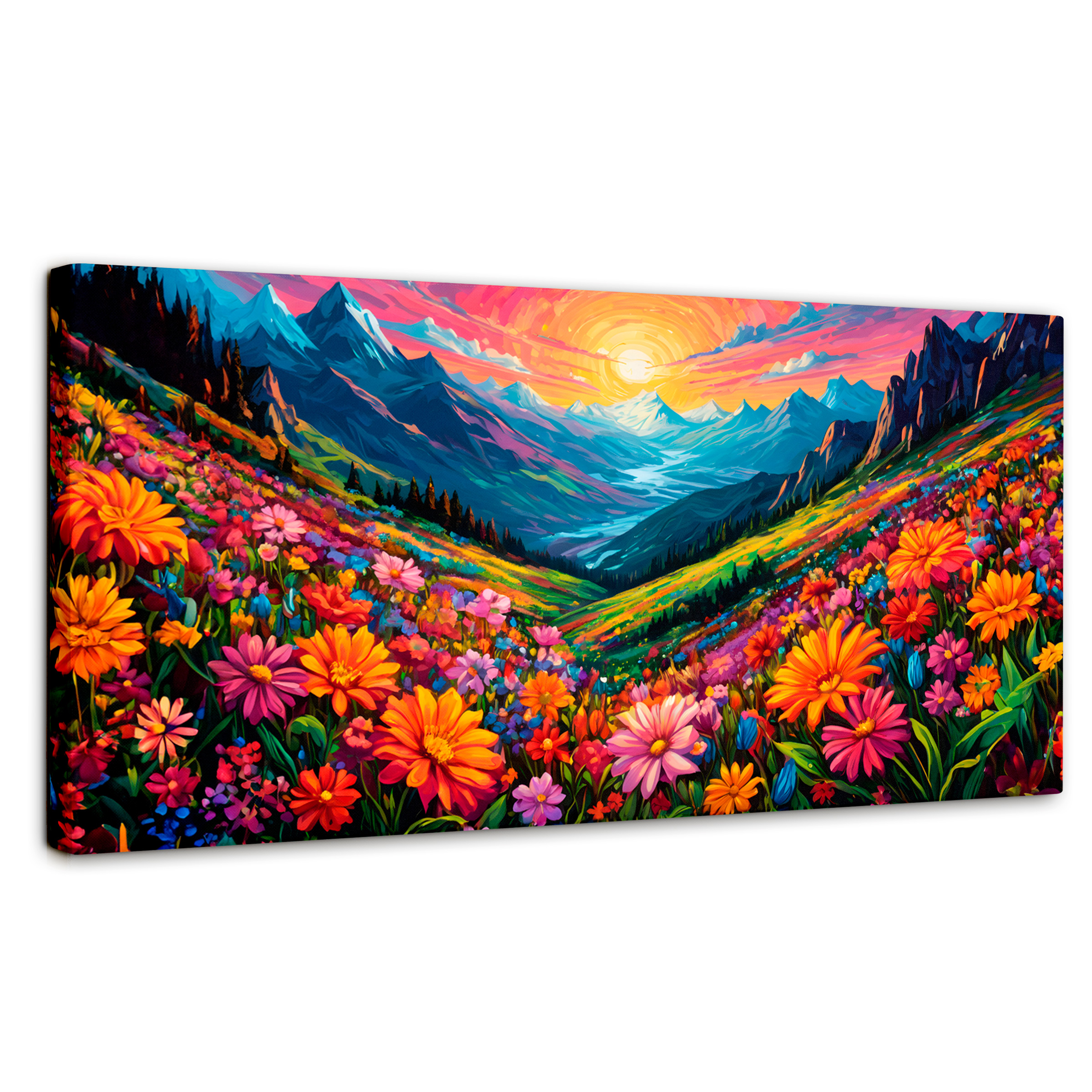 Cuadro Decorativo Canvas Pradera Colores 120x60