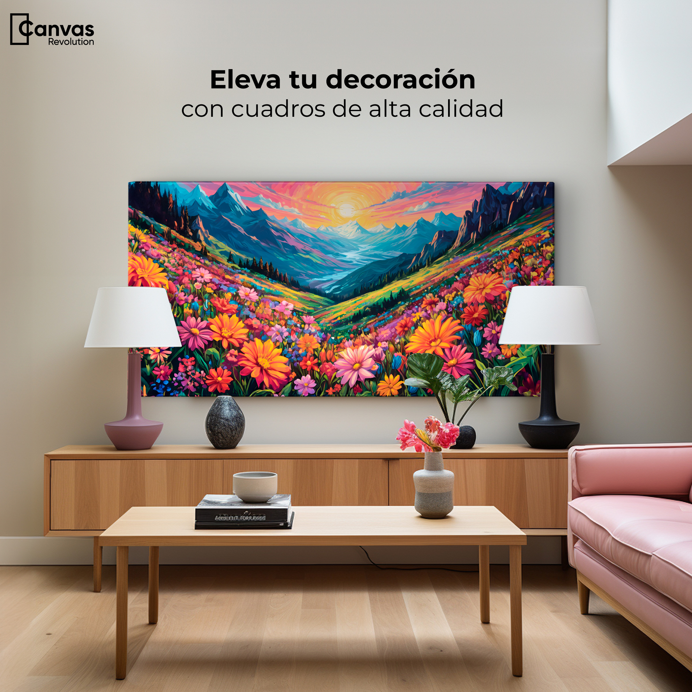 Foto 4 pulgar | Cuadro Decorativo Canvas Pradera Colores 120x60