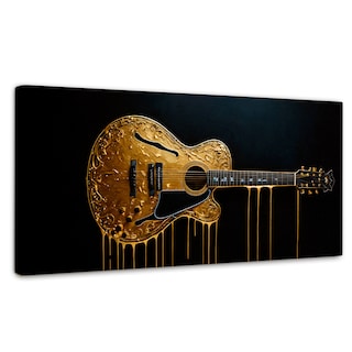 Foto 1 | Cuadro Decorativo Canvas Guitarra Dorada 120x60