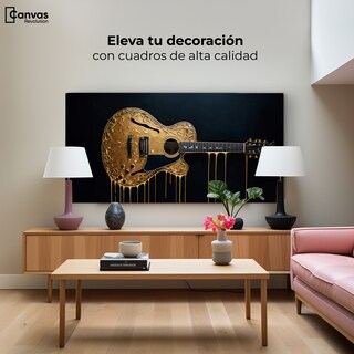Foto 3 | Cuadro Decorativo Canvas Guitarra Dorada 120x60