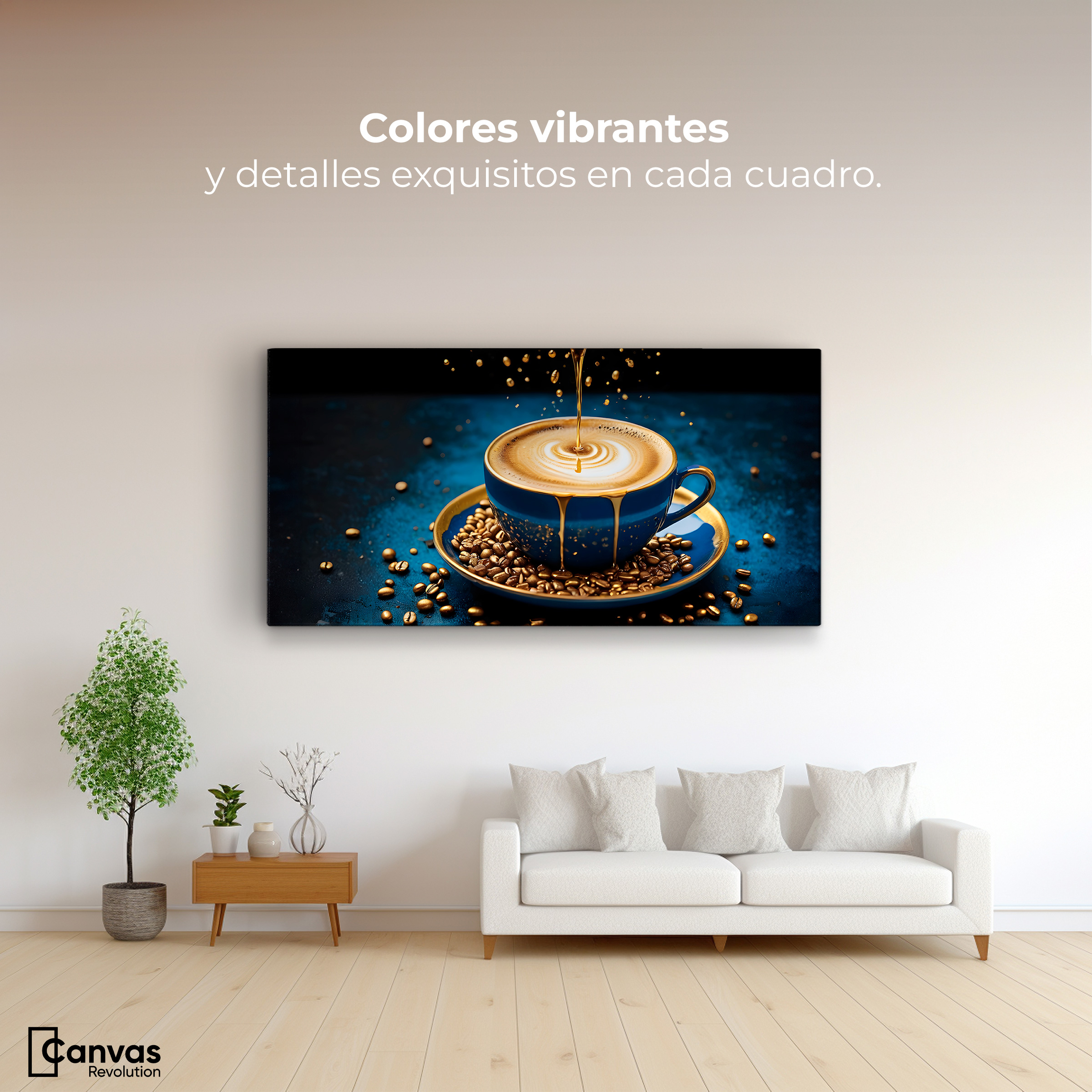 Foto 2 | Cuadro Decorativo Canvas Esencias Doradas 120x60